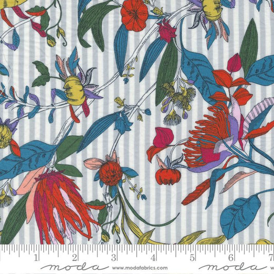 moda fabric jenn kingwell the lookout floral stripe off white Fabric Fetish