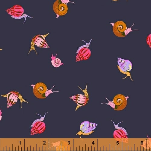 windham fabrics 20th anniversary heather ross snails indigo quilters cotton Fabric Fetish