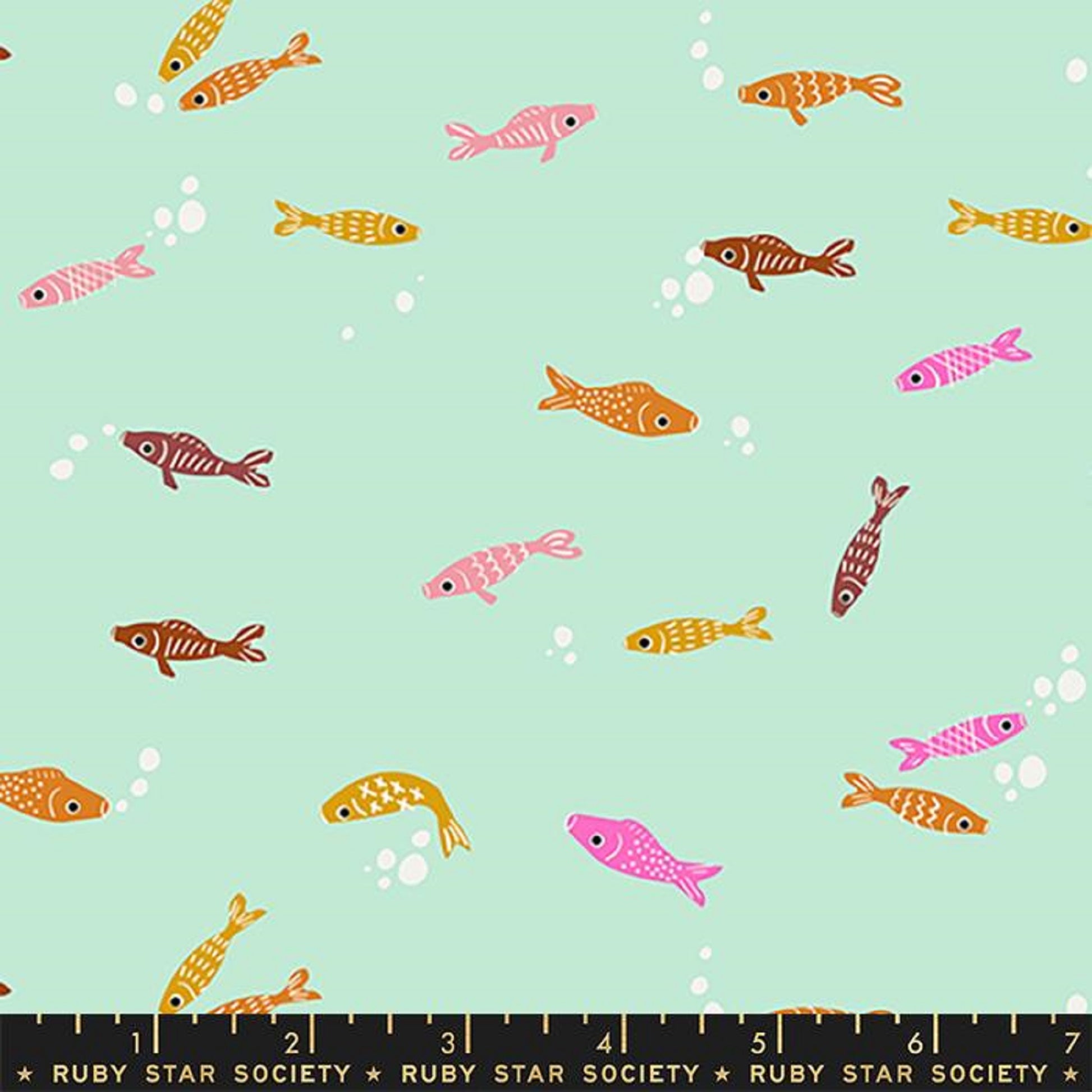 ruby star society for moda fabric rashida coleman hale koi pond fishies mint Fabric Fetish