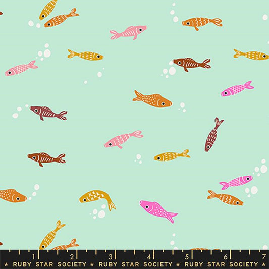 ruby star society for moda fabric rashida coleman hale koi pond fishies mint Fabric Fetish