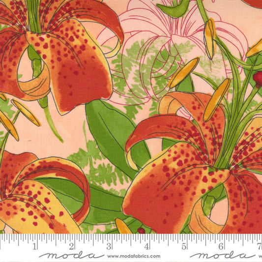 Moda Fabric - Robin Pickens - Carolina Lilies - Carolina Lilies Peach