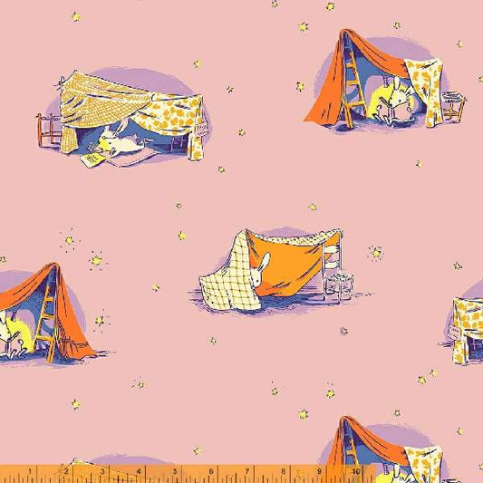 Windham Fabrics - Lucky Rabbit - Heather Ross - Quilt Tent Lilac - Quilters Cotton