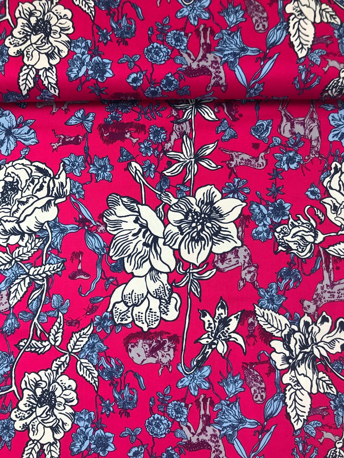 freespirit fabric nathalie lete anna maria horner conservatory woodland walk fawn in flowers pink Fabric Fetish