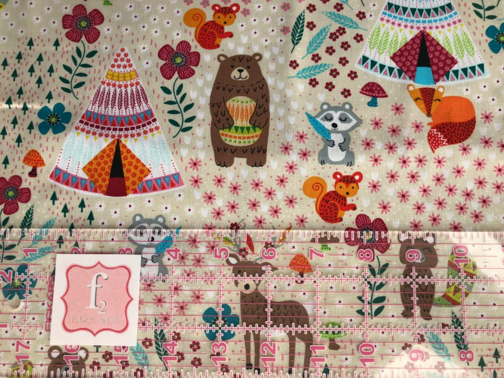 timeless treasures dream away forest animals latte Fabric Fetish
