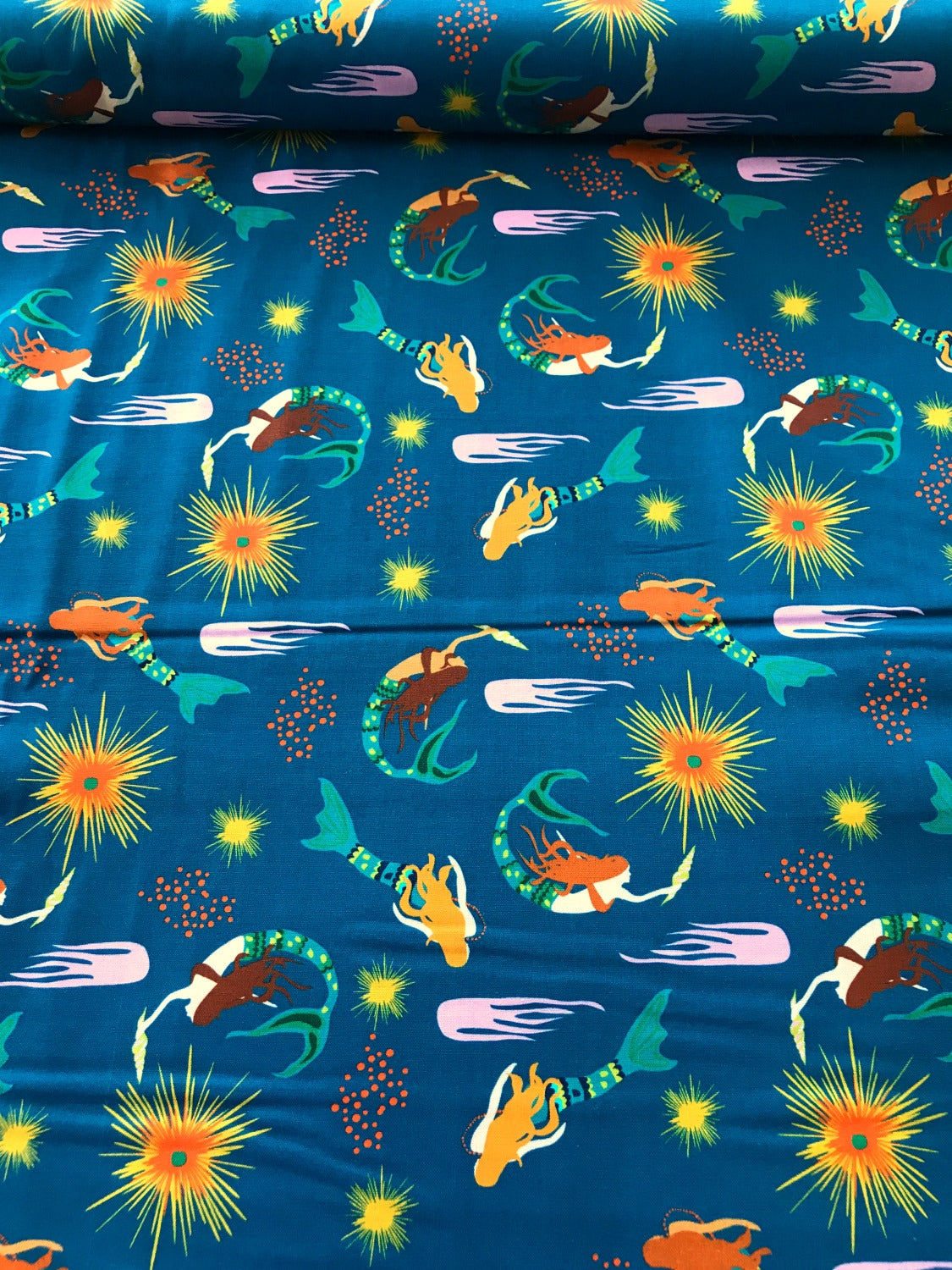 blend fabrics aquarius calypso navy Fabric Fetish