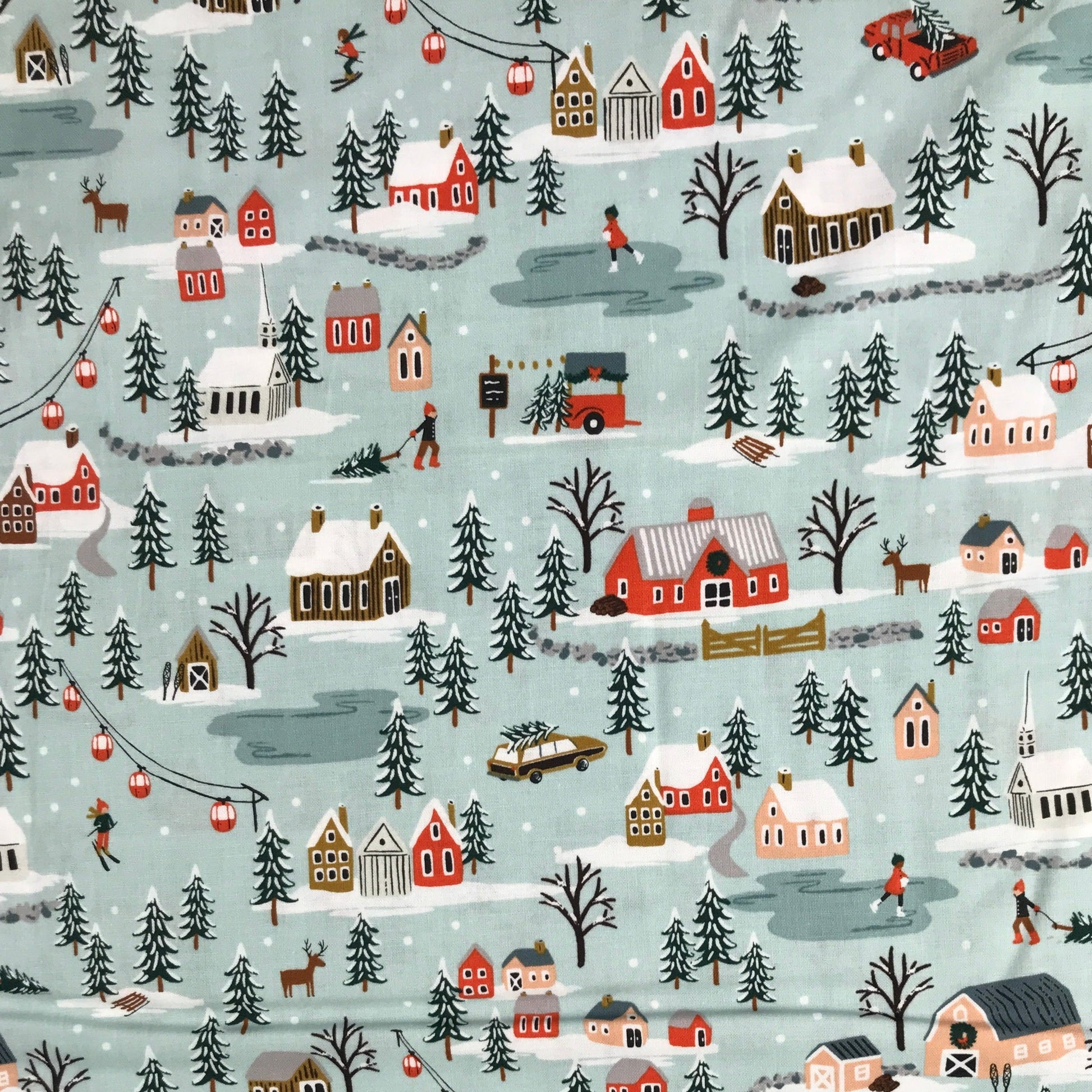 rifle paper co cotton steel holiday classics holiday village Fabric Fetish