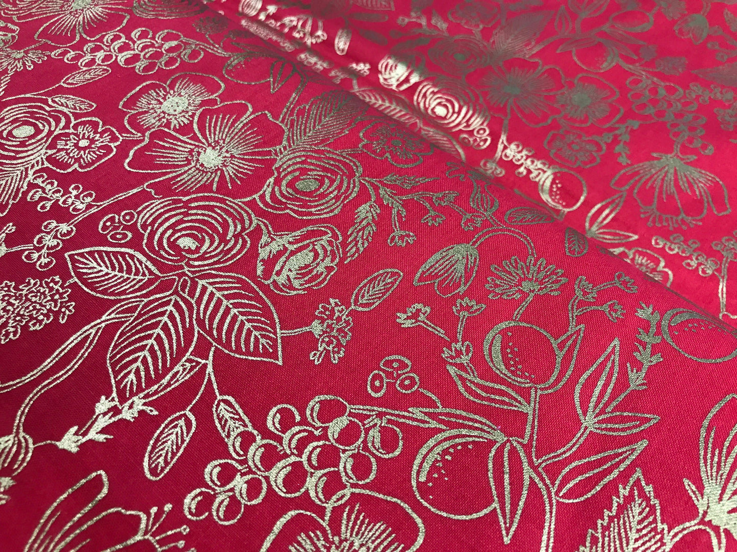 rifle paper co cotton steel holiday classics colette red gold metallic Fabric Fetish
