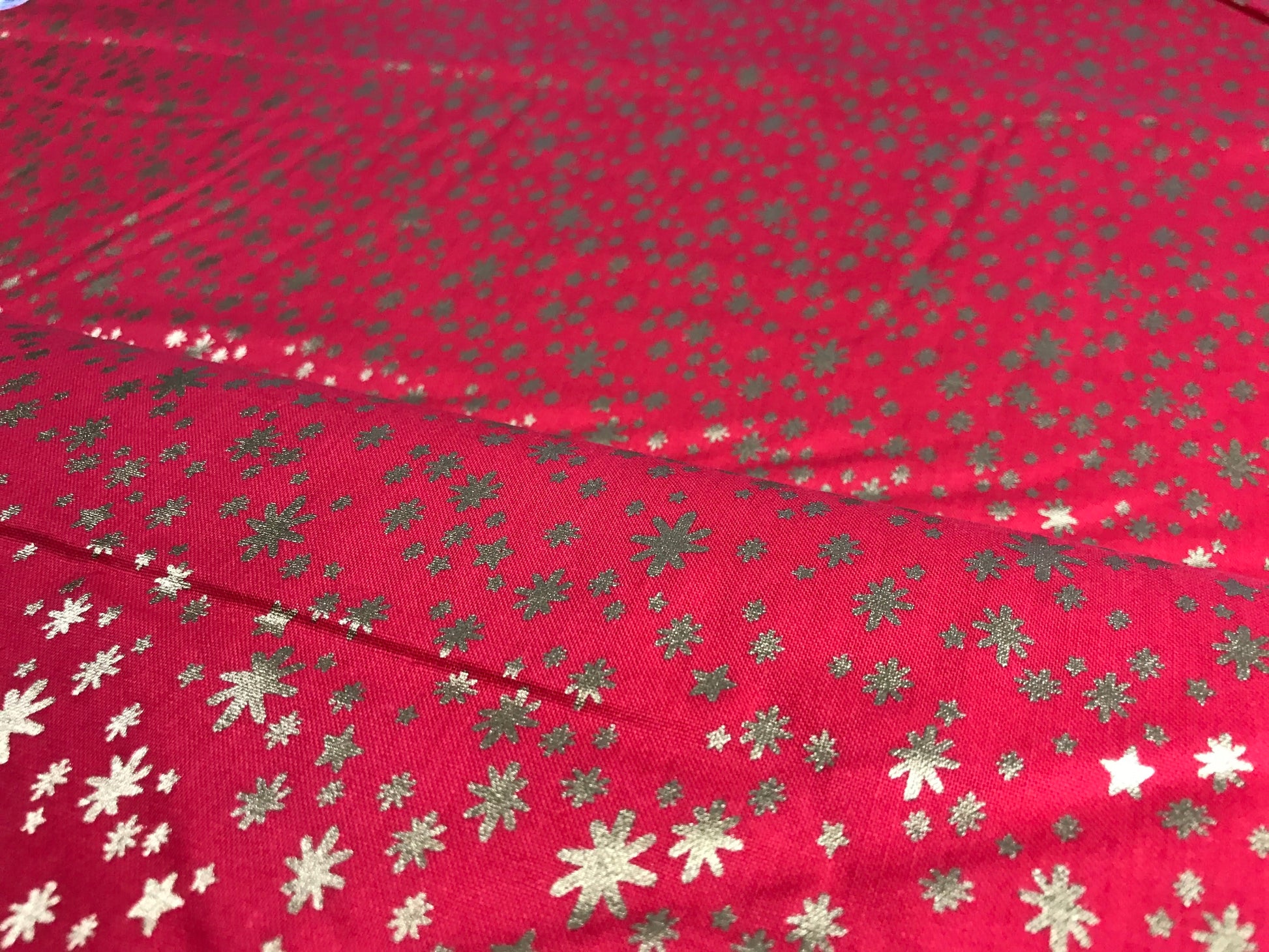 rifle paper co cotton steel holiday classics starry night red gold metallic Fabric Fetish