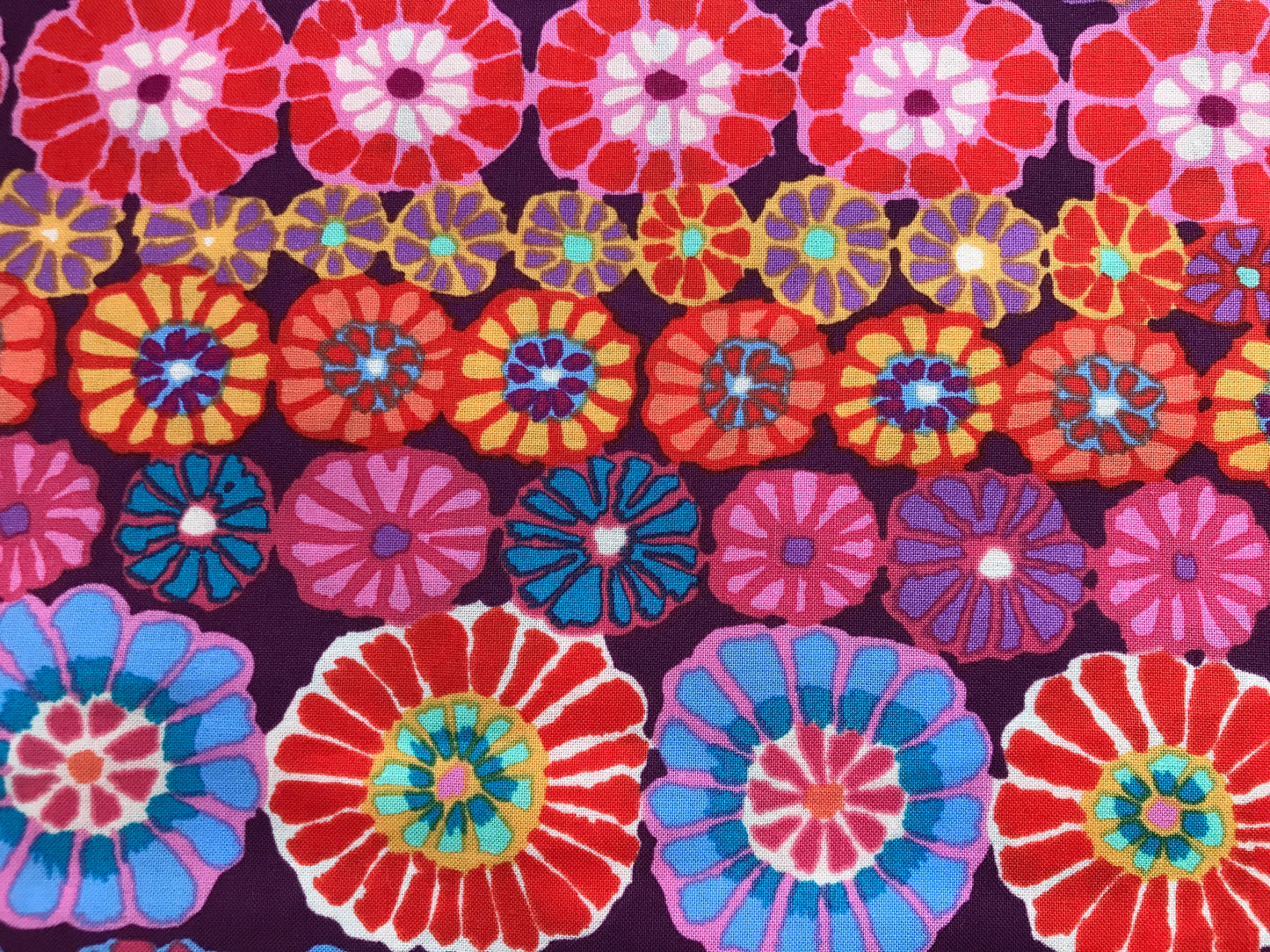 kaffe fassett collective classics collection row flowers red freespirit fabric 100 quilters cotton Fabric Fetish