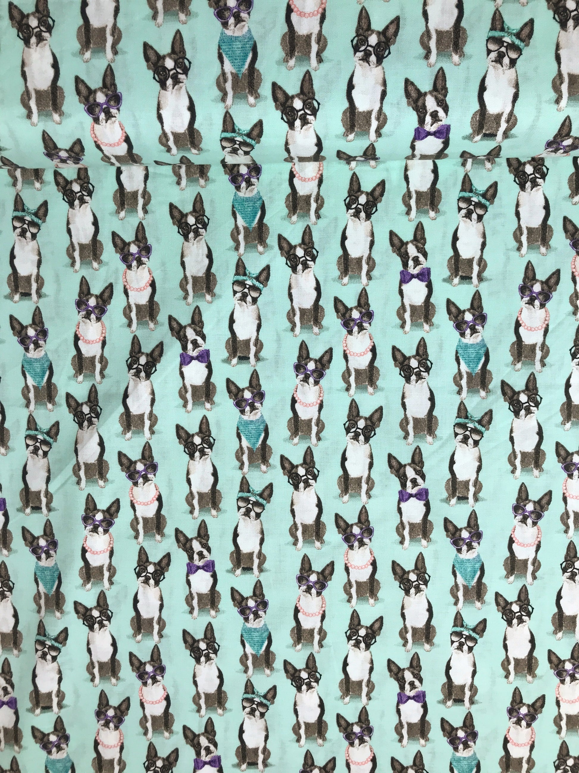 3 wishes fabric a dogs life dogs with glasses turquoise quilters cotton Fabric Fetish