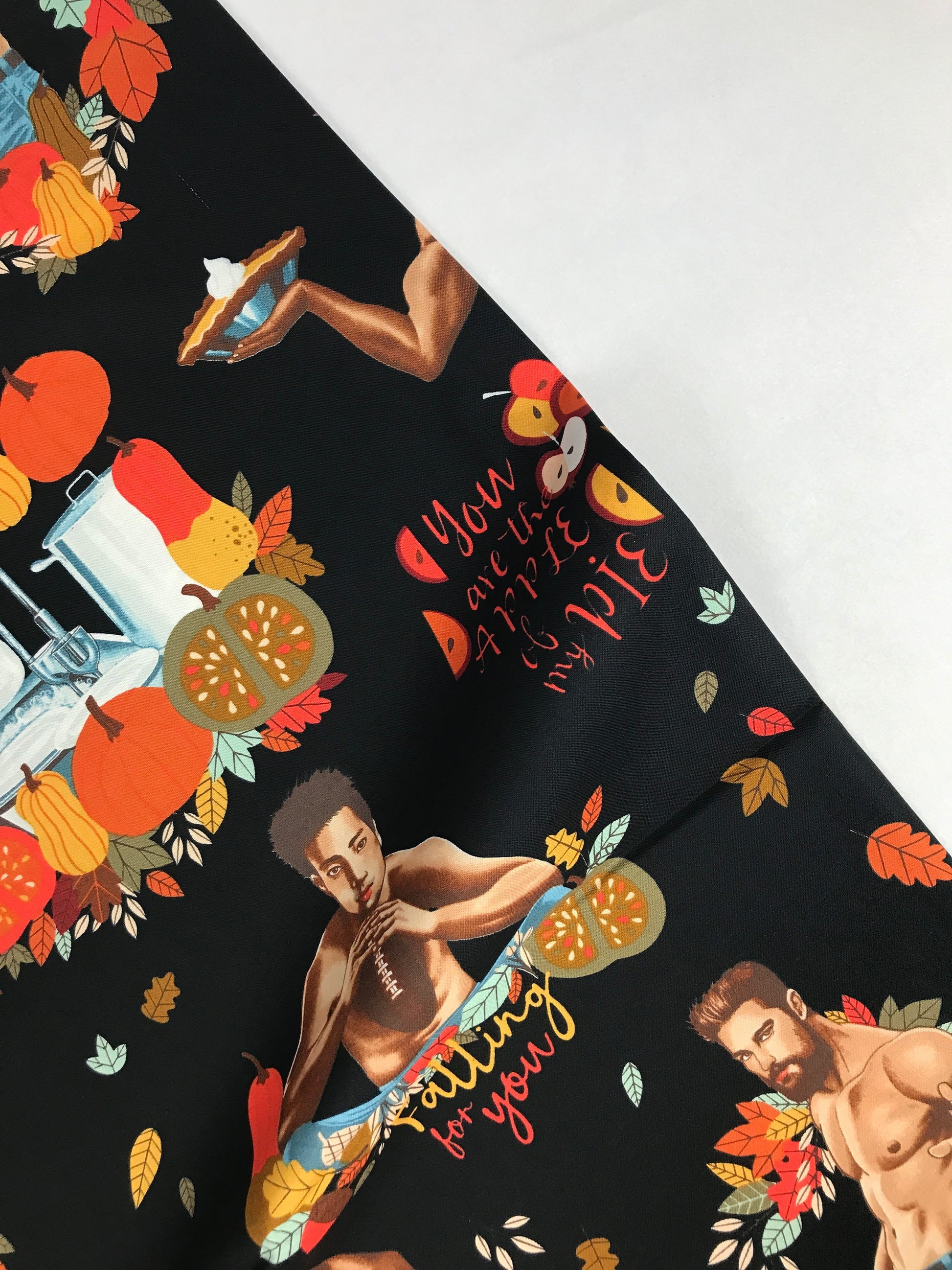 alexander henry fabric fall harvest falling for you black Fabric Fetish
