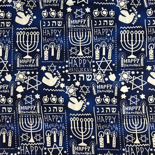 alexander henry fabric happy hanukkah 8 days dark blue Fabric Fetish