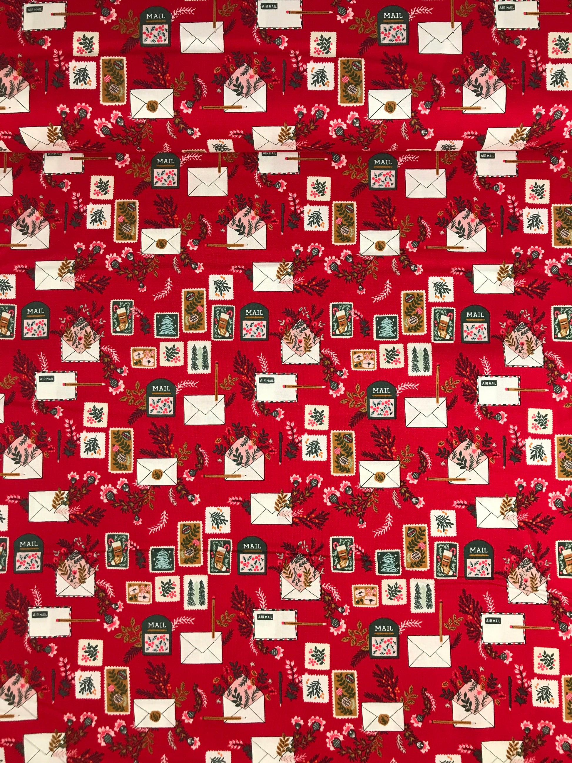 rjr fabrics yuan xu merry memories letters to santa santa red Fabric Fetish