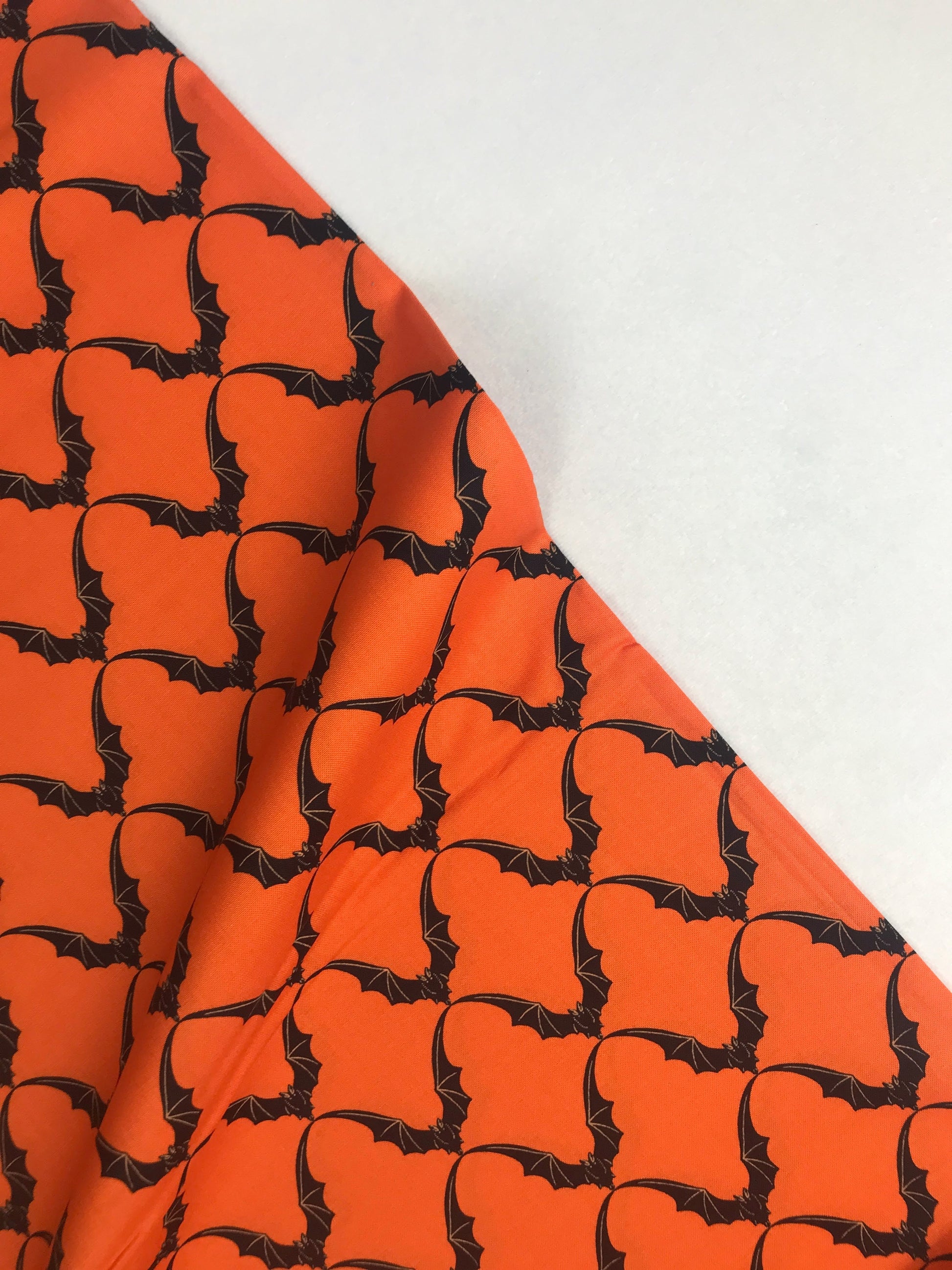 freespirit scaredy cat rachel hauer bat ric rac orange quilters cotton Fabric Fetish
