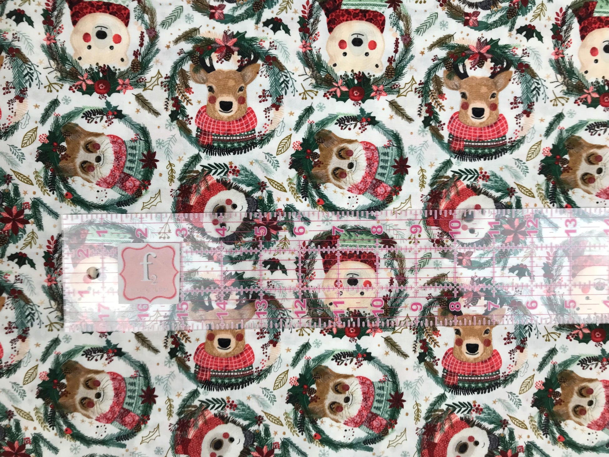 fuzzyanimalsivory christmassquad miacharro freespiritfabrics100 quilterscotton Fabric Fetish
