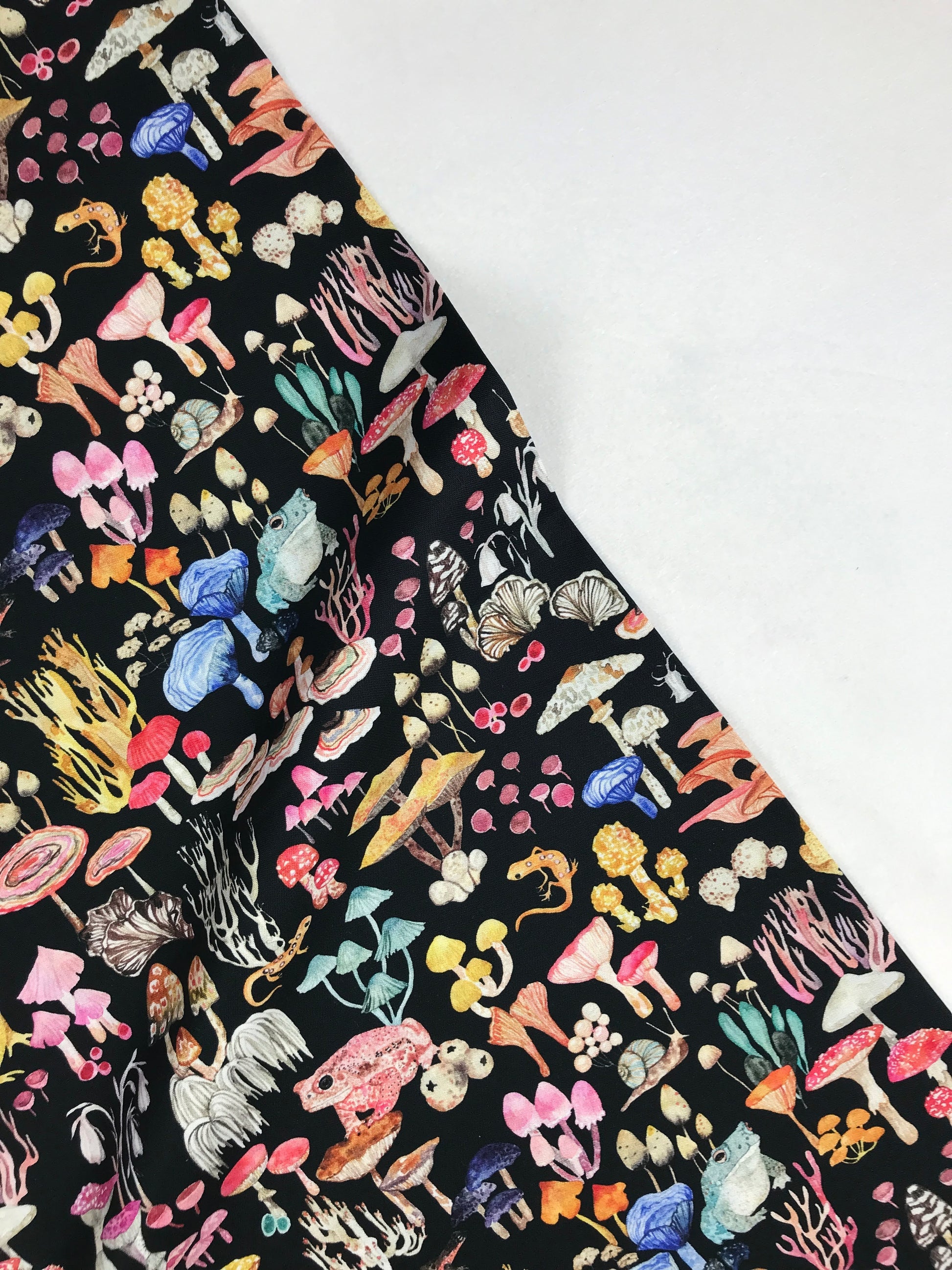 windham fabric beth olmsted deep forest mushroom magic black quilters cotton Fabric Fetish
