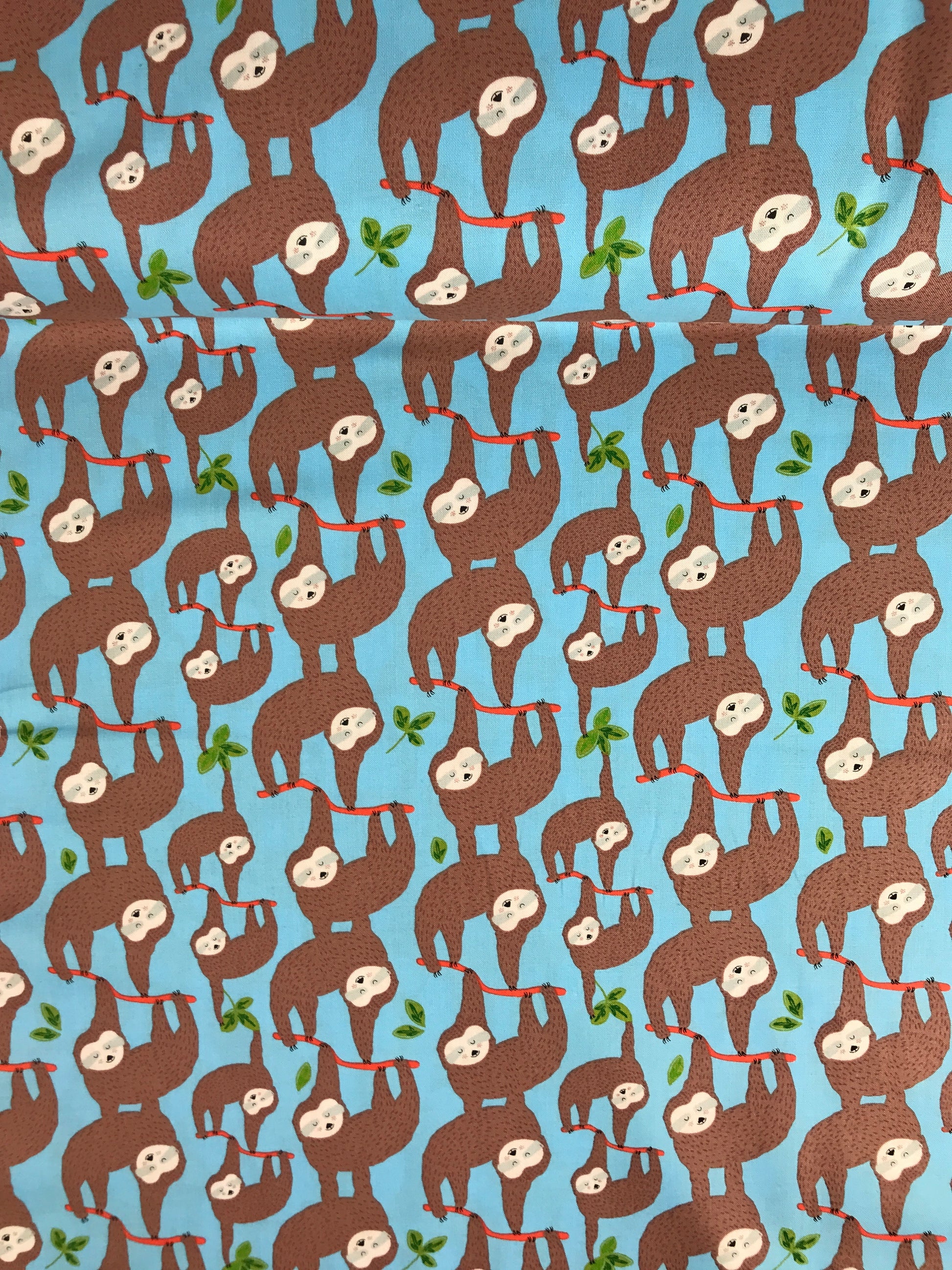 alexander henry fabric monkey business sleepy sloths blue Fabric Fetish