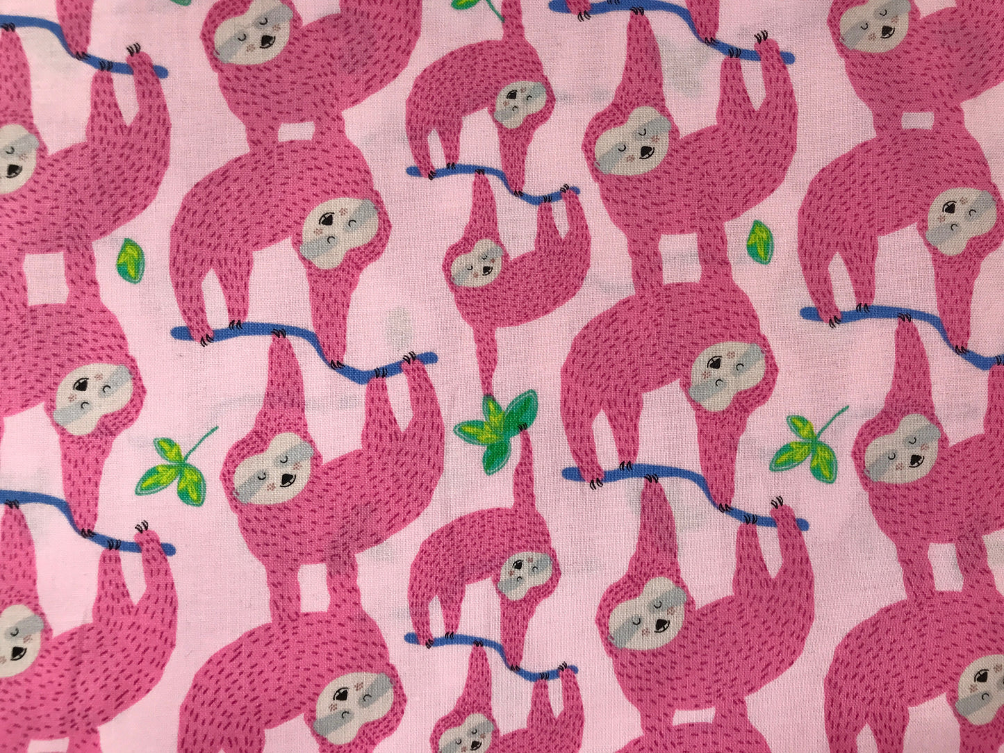 alexander henry fabric monkey bizness sleepy sloths pink Fabric Fetish