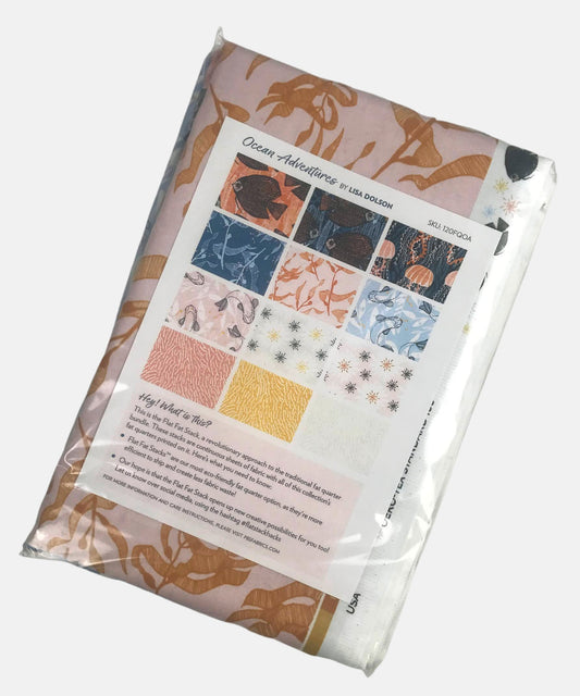 Paintbrush Studio Fabrics -  Lisa Dolson - Ocean Adventures - Flat Fat Quarter Stack Bundle 12pcs