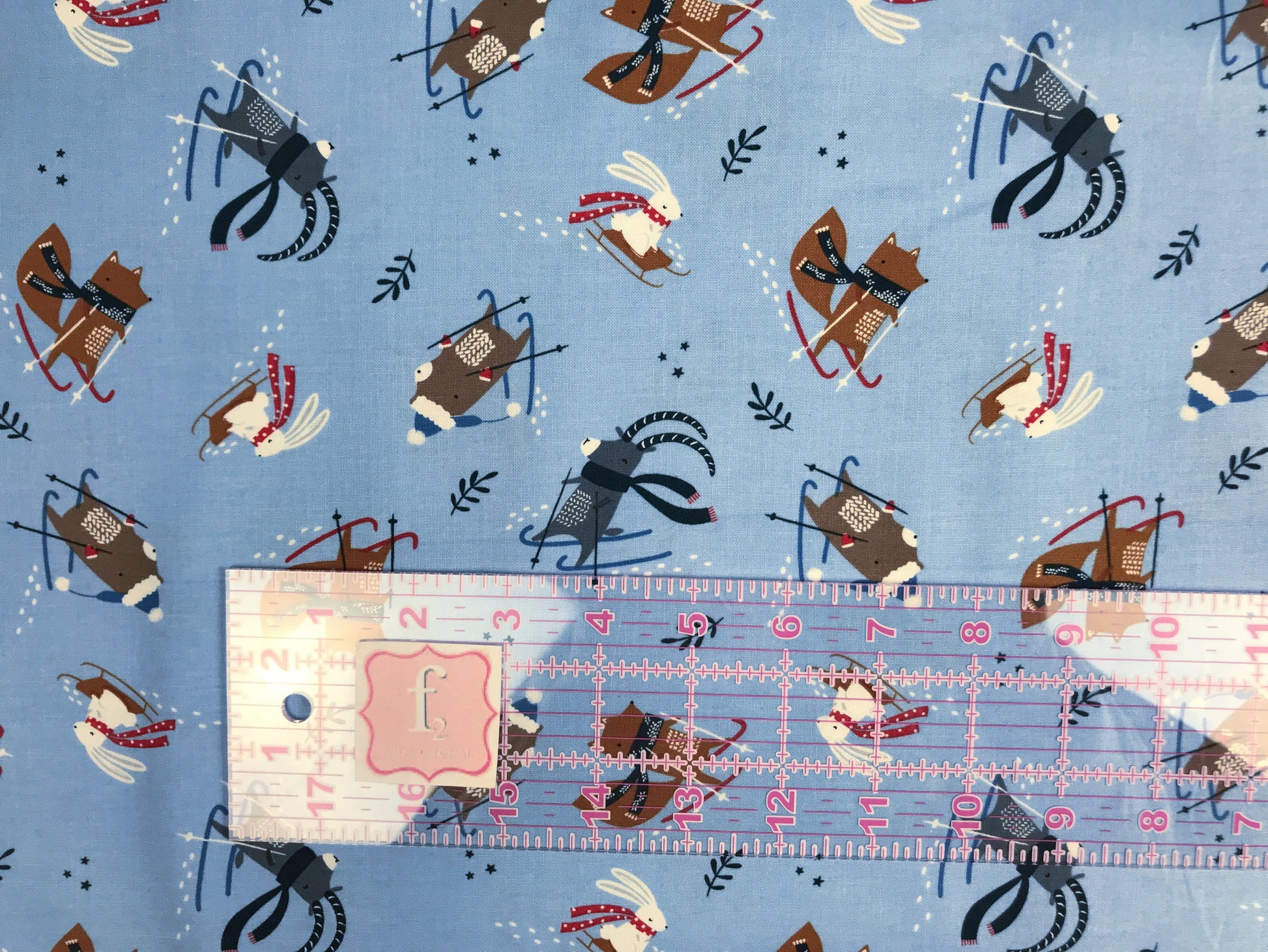 dashwood studio snow much fun sarah knight hit the slopes light blue quilters cotton snow1703 Fabric Fetish