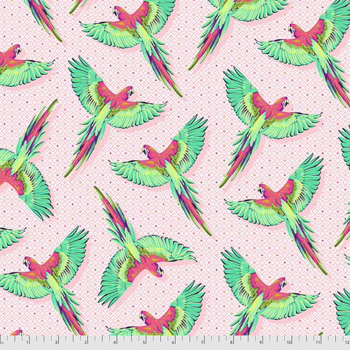 tula pink freespirit fabrics daydreamer macaw ya later dragonfruit quilters cotton Fabric Fetish