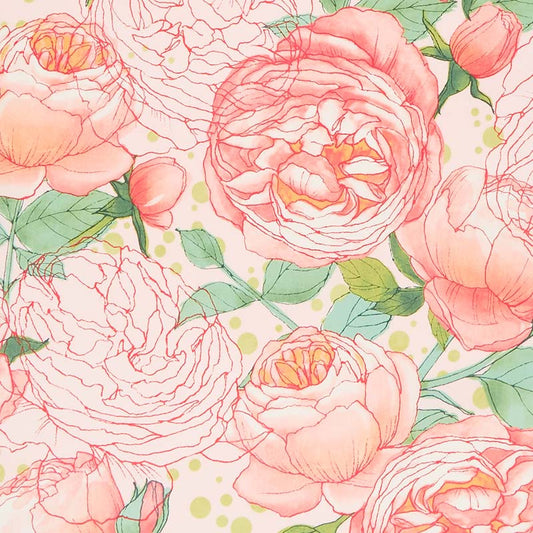 moda fabric robin pickens abby rose cabbage rose early dawn Fabric Fetish