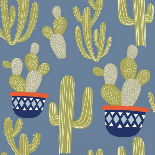 quilters palette llama llama blue cactus Fabric Fetish