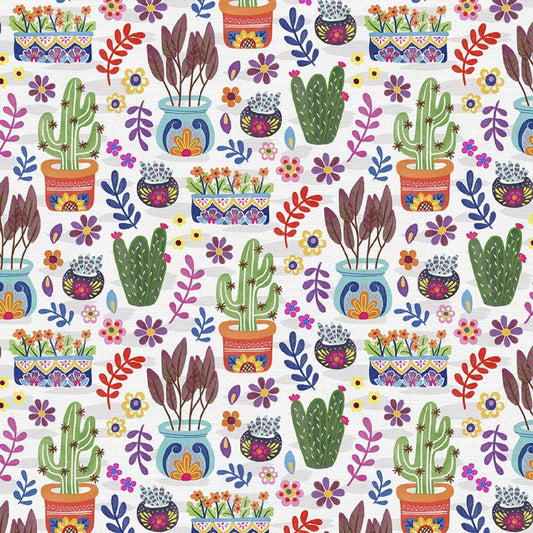 Cactus Multi Dia De Muertos Day of the Dead Deborah Curiel Paintbrush Studio Fabric 100% Quilters Cotton Fabric Fetish