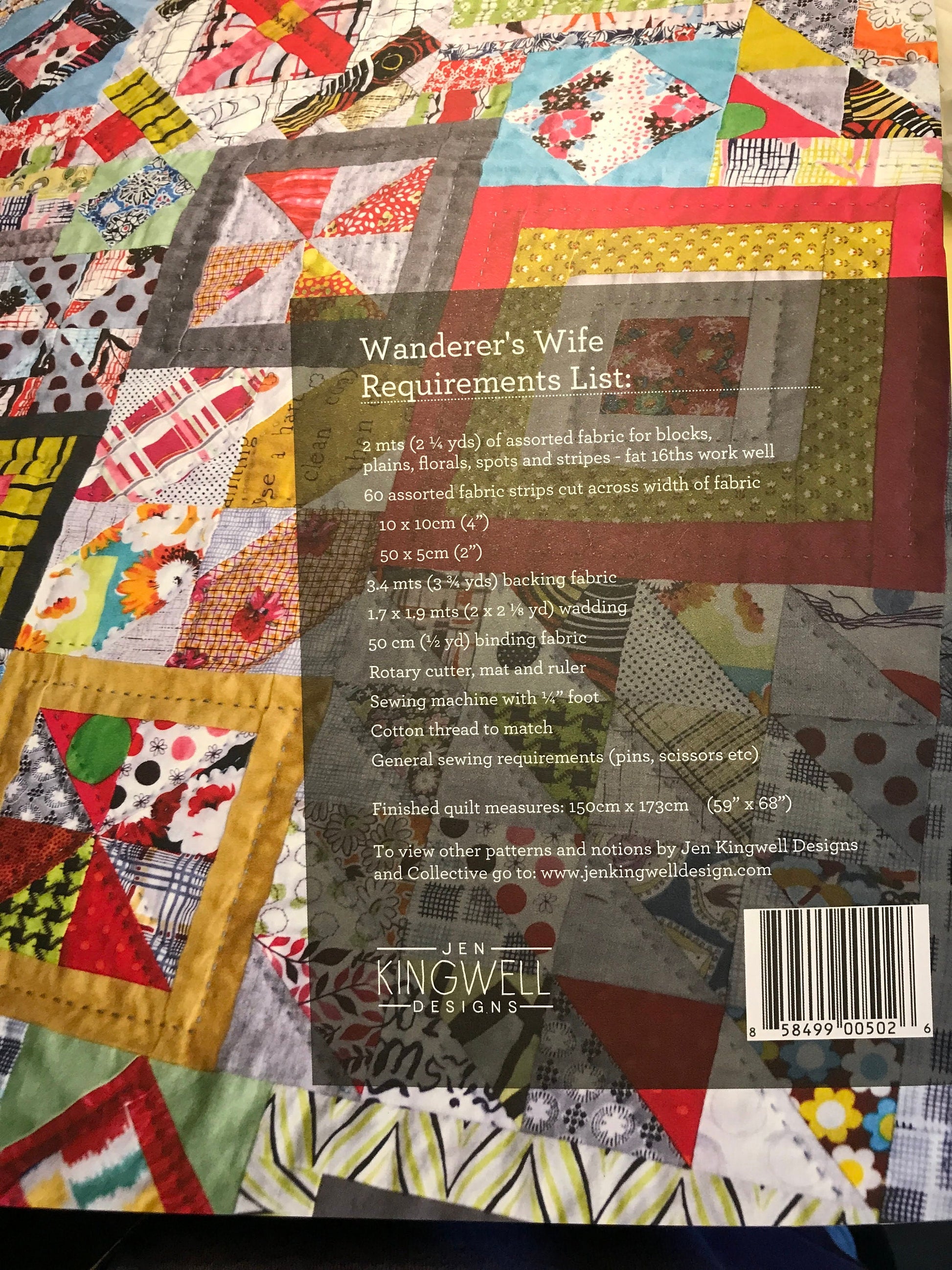 Wander's Wife Quilt Pattern Booklet Jen Kingwell Jen Kingwell Designs Fabric Fetish