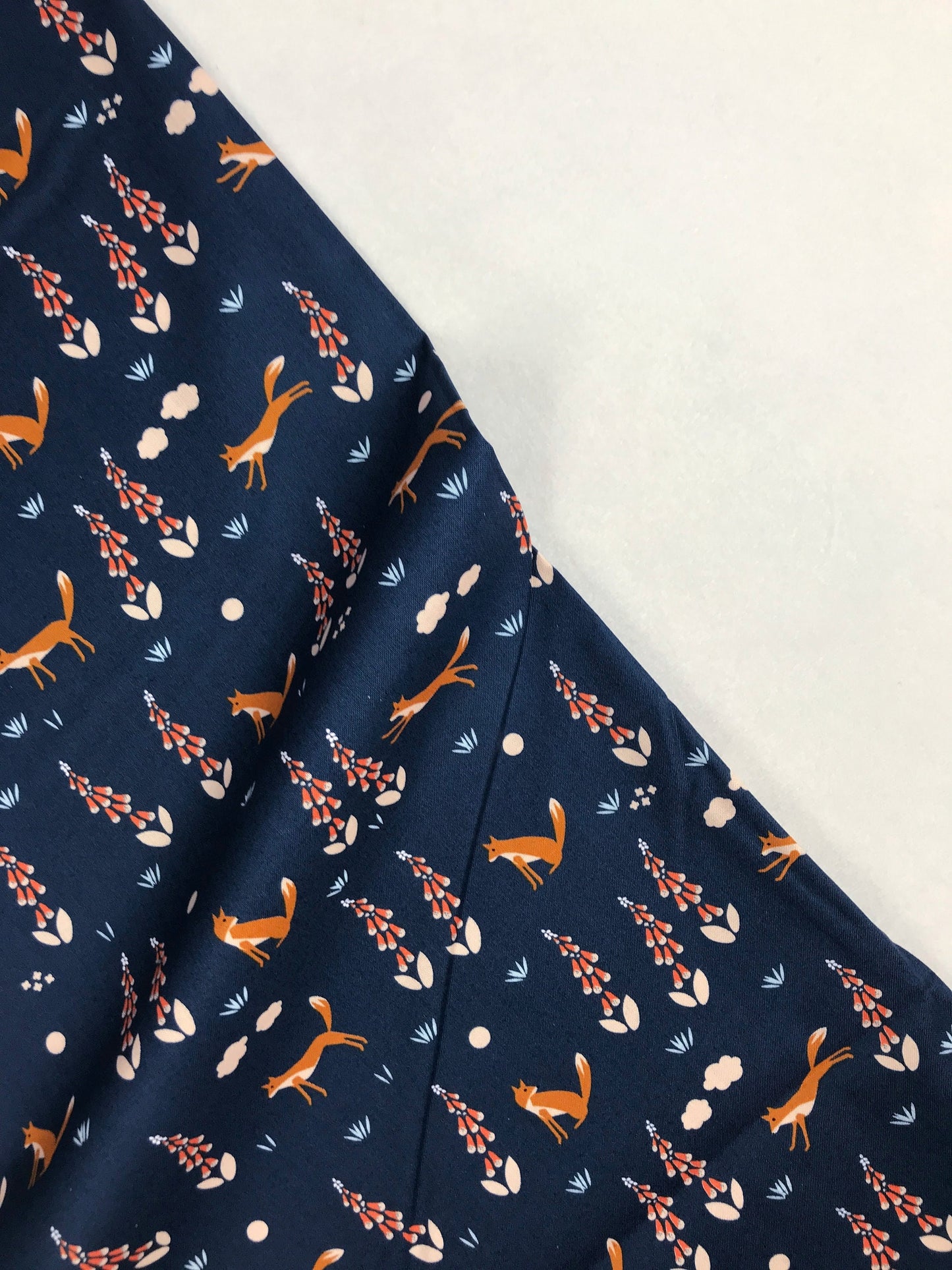 Foxes Navy Meander Aneela Hoey Moda Quilters Cotton Fabric Fetish