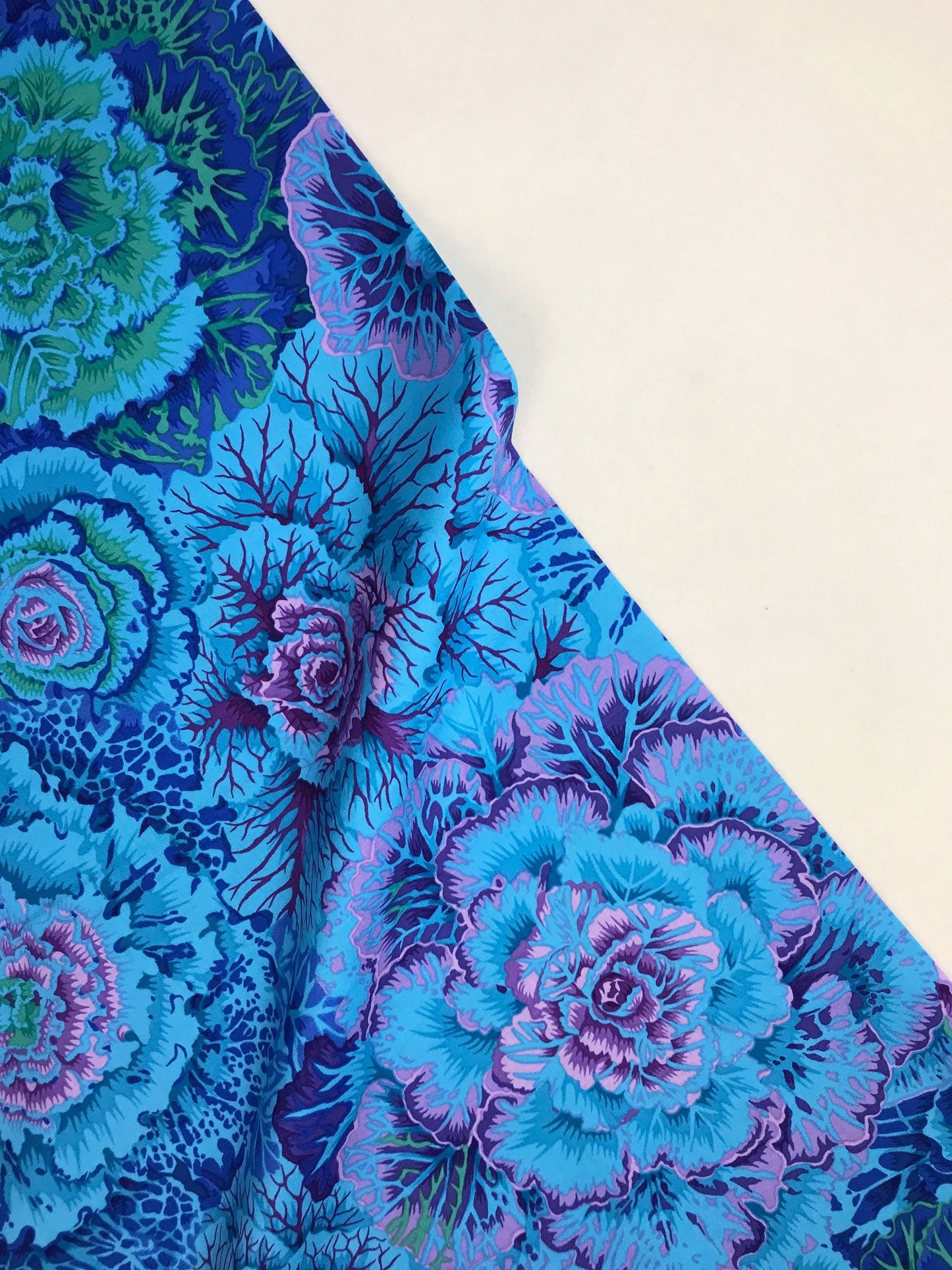 Brassica Blue Philip Jacobs Kaffe Fassett Collective PWPJ051 100% Quilters Cotton Fabric Fetish