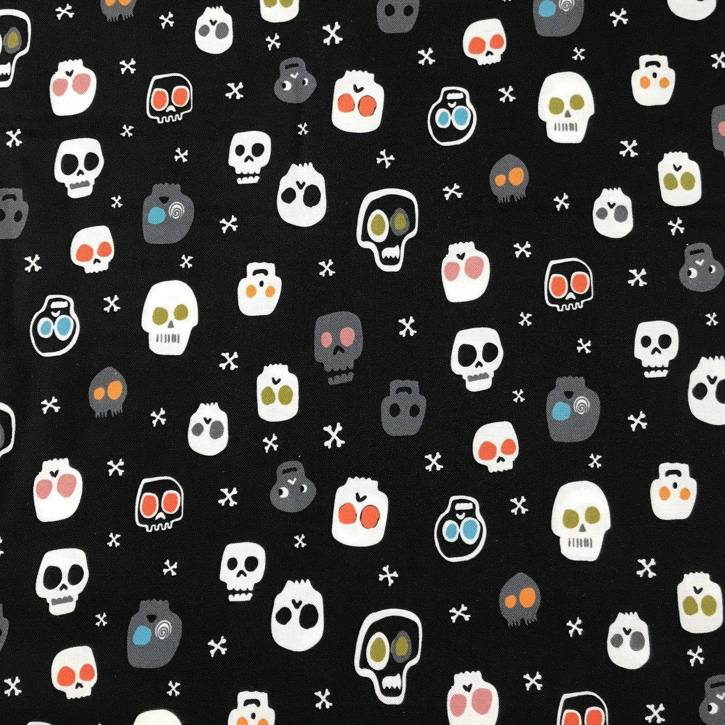 Skull and Bones Trick or Treat Stephanie Thannhauser Dashwood Studio Quilters Cotton 2189 TRICK Fabric Fetish
