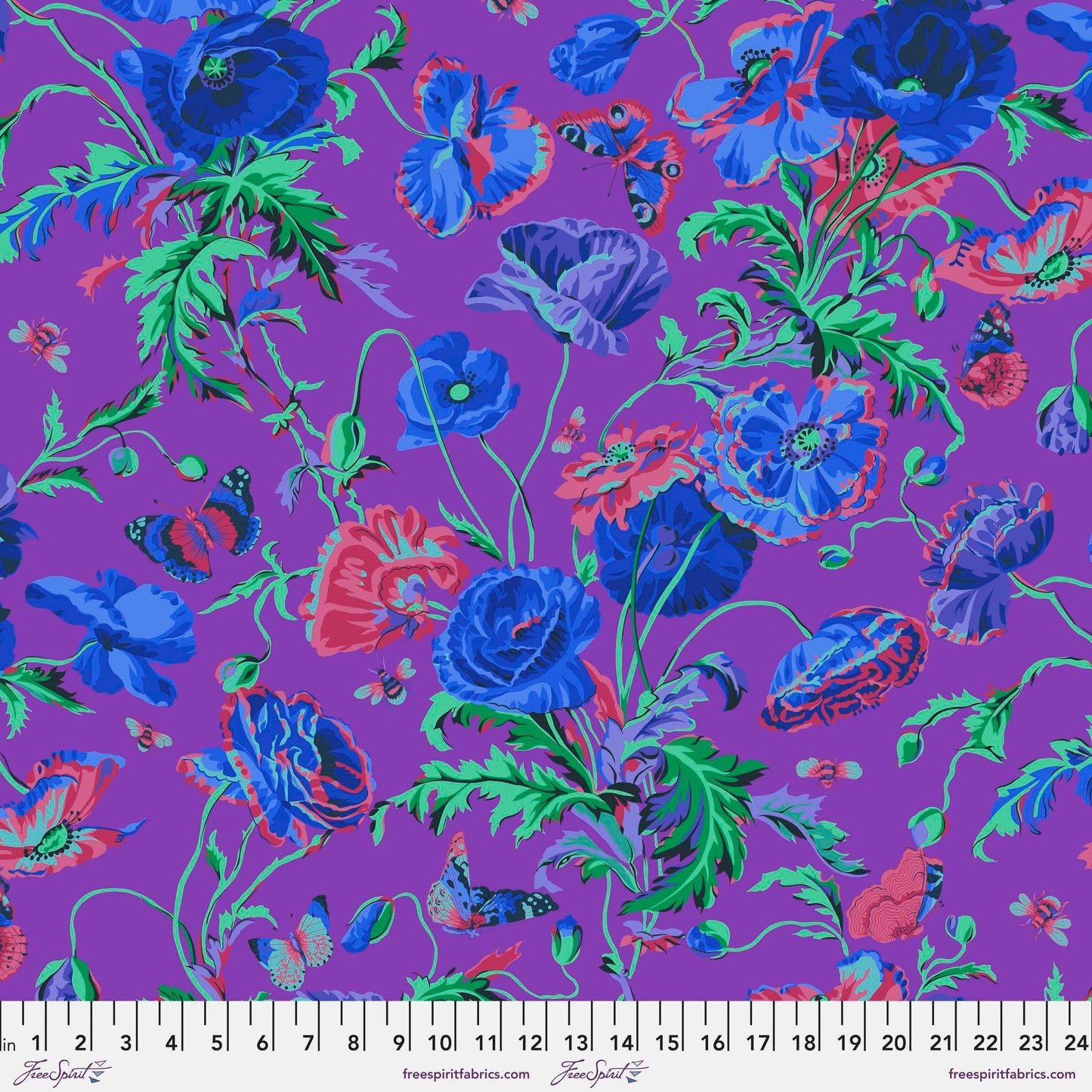 Meadow Purple August 2022 Philip Jacobs Kaffe Fassett Collective 100% Quilters Cotton Fabric Fetish