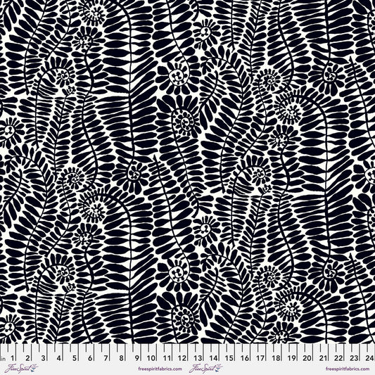 Fronds Black August 2022 Brandon Mably Kaffe Fassett Collective 100% Quilters Cotton Fabric Fetish