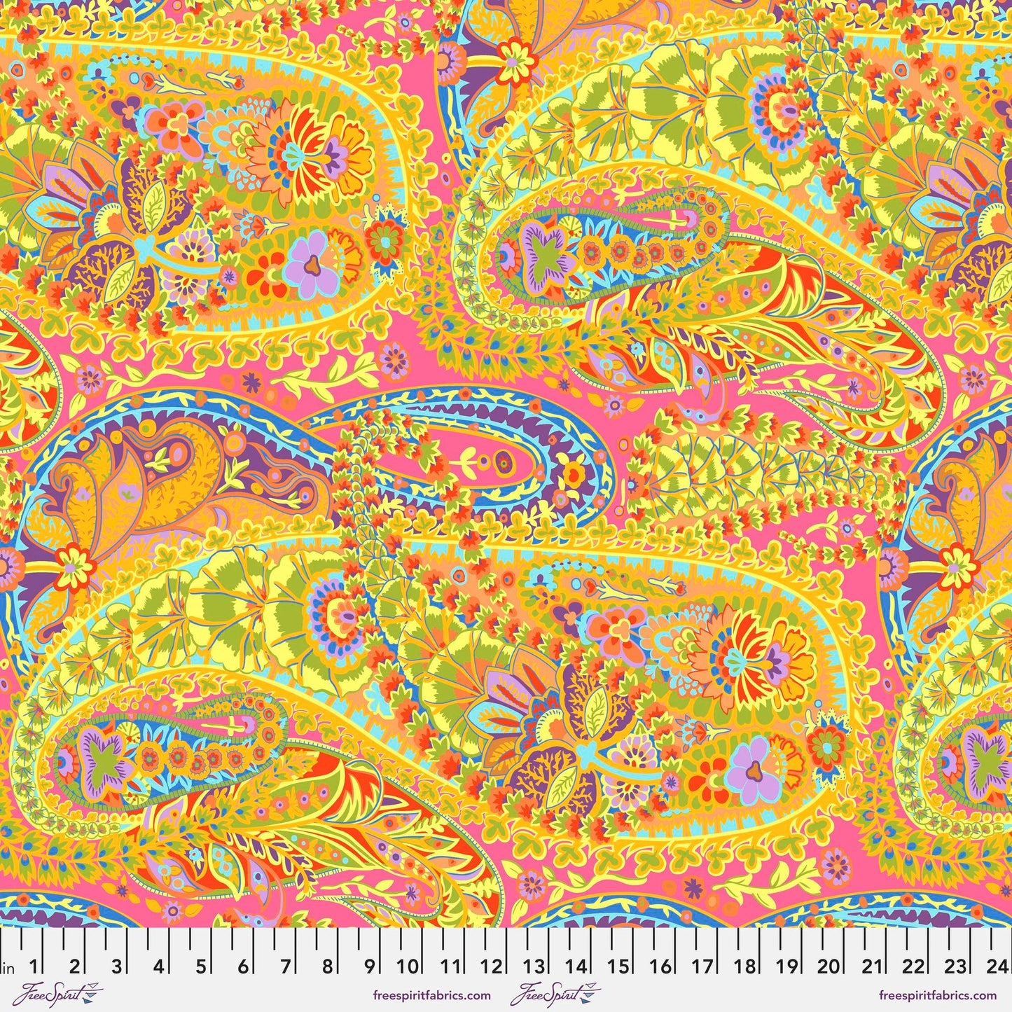 Paisley Jungle Lime August 2022 Kaffe Fassett Collective 100% Quilters Cotton Fabric Fetish