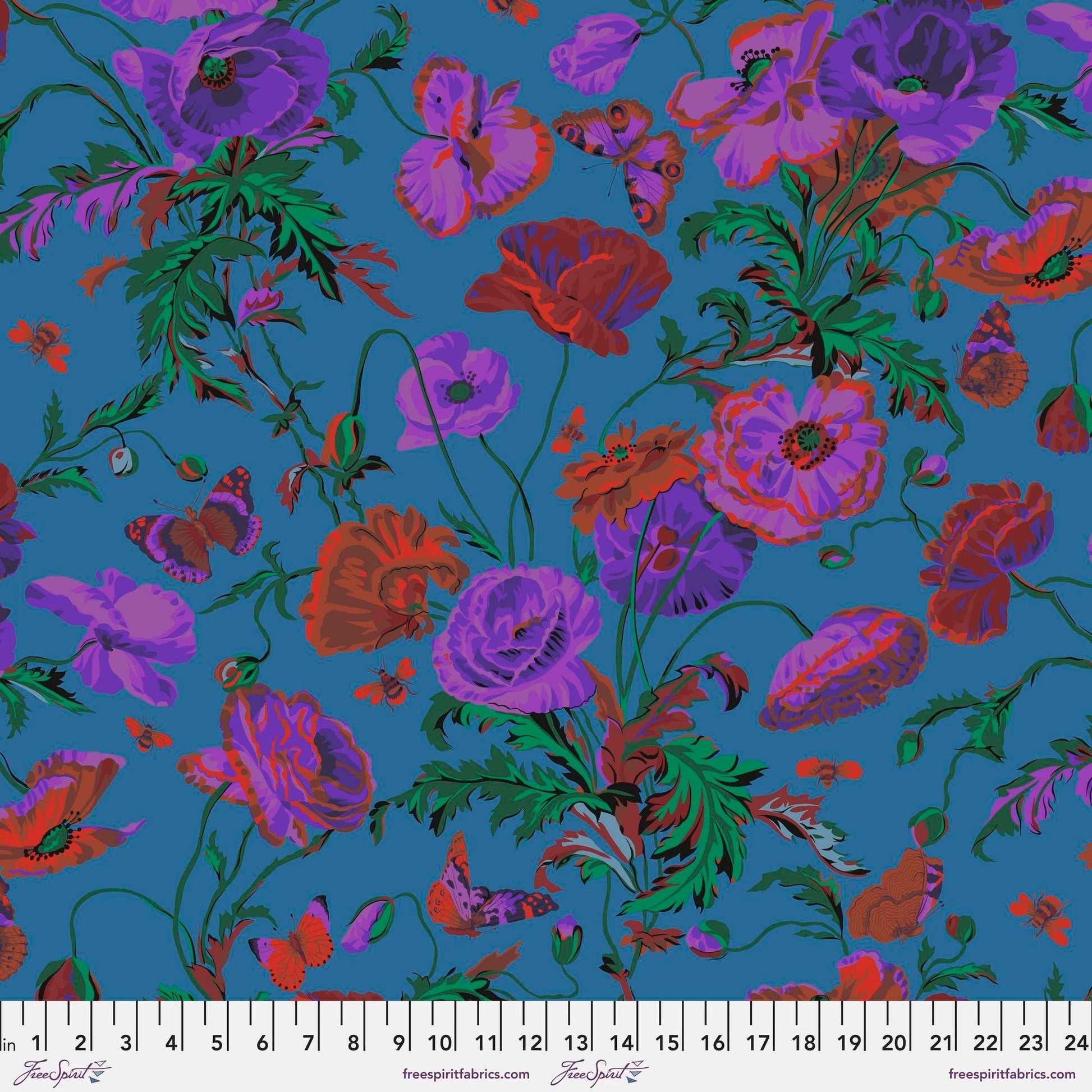 Meadow Teal August 2022 Philip Jacobs Kaffe Fassett Collective 100% Quilters Cotton Fabric Fetish