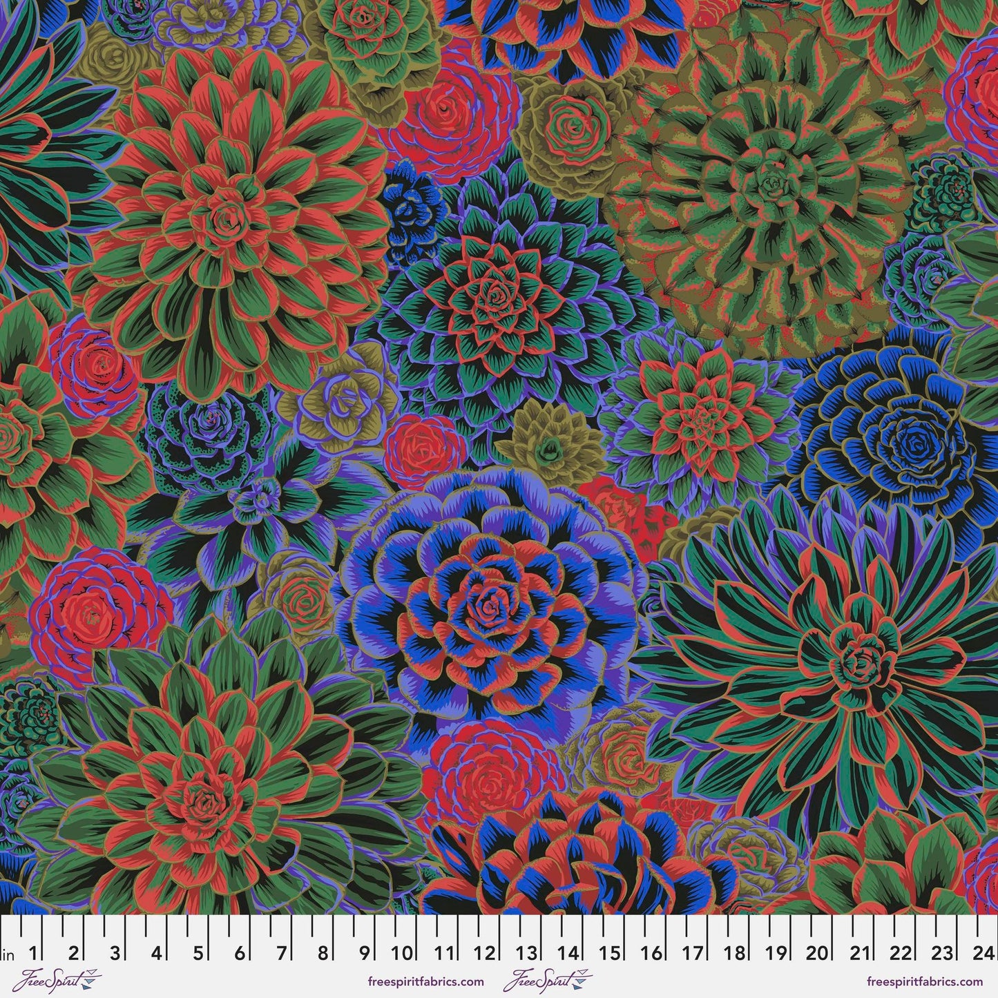 House Leeks Dark August 2022 Philip Jacobs Kaffe Fassett Collective 100% Quilters Cotton Fabric Fetish