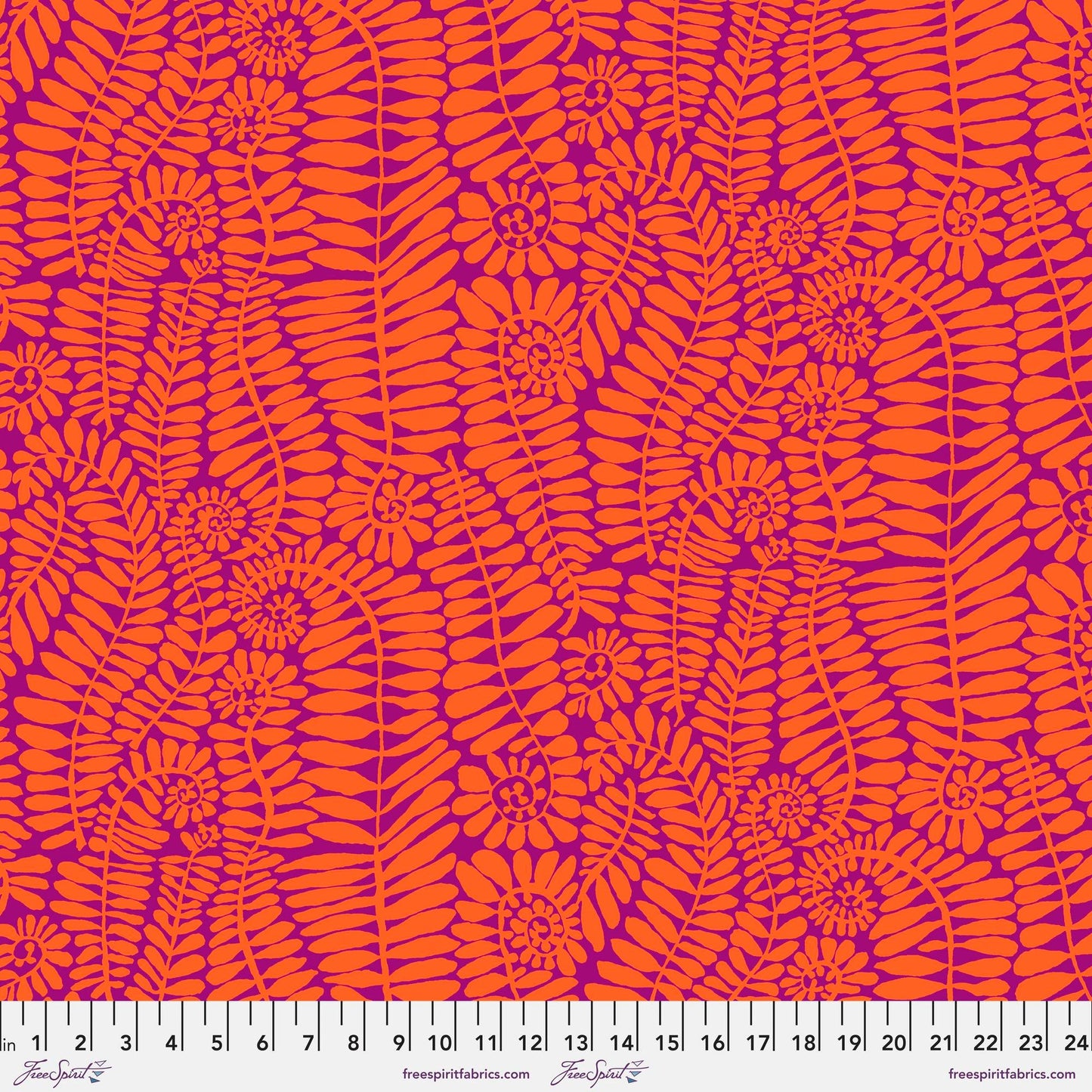 Fronds Orange August 2022 Brandon Mably Kaffe Fassett Collective 100% Quilters Cotton Fabric Fetish