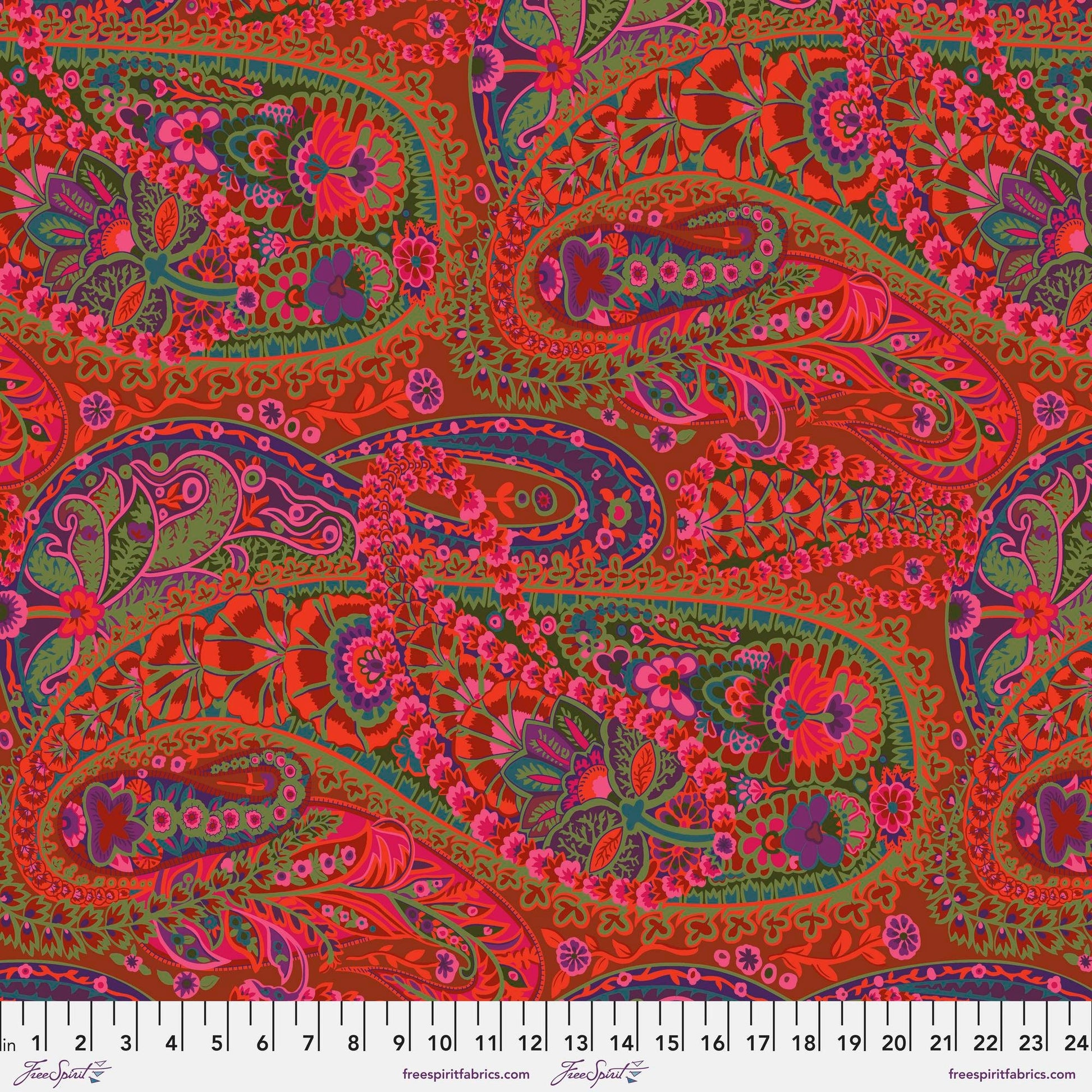 Paisley Jungle Rust August 2022 Kaffe Fassett Collective 100% Quilters Cotton Fabric Fetish