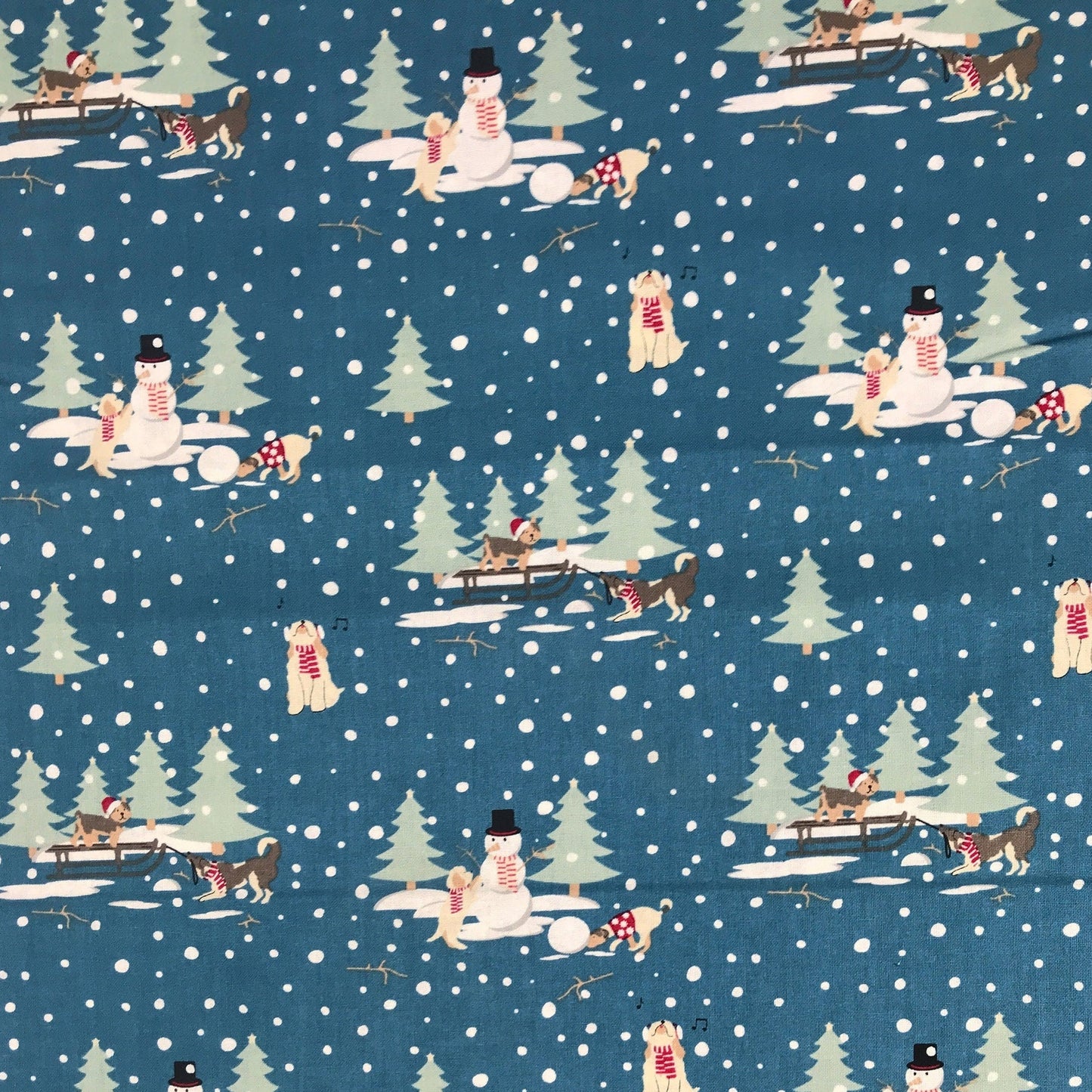 Playing in the Snow Freddie & Friends Together at Christmas The Craft Cotton Co Quilters Cotton Fabric Fetish
