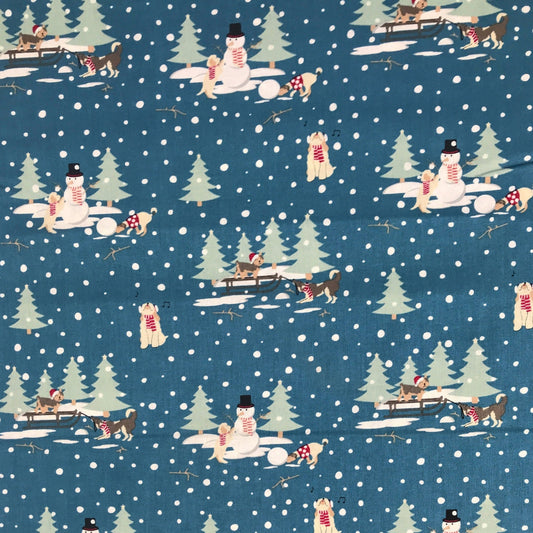Playing in the Snow Freddie & Friends Together at Christmas The Craft Cotton Co Quilters Cotton Fabric Fetish
