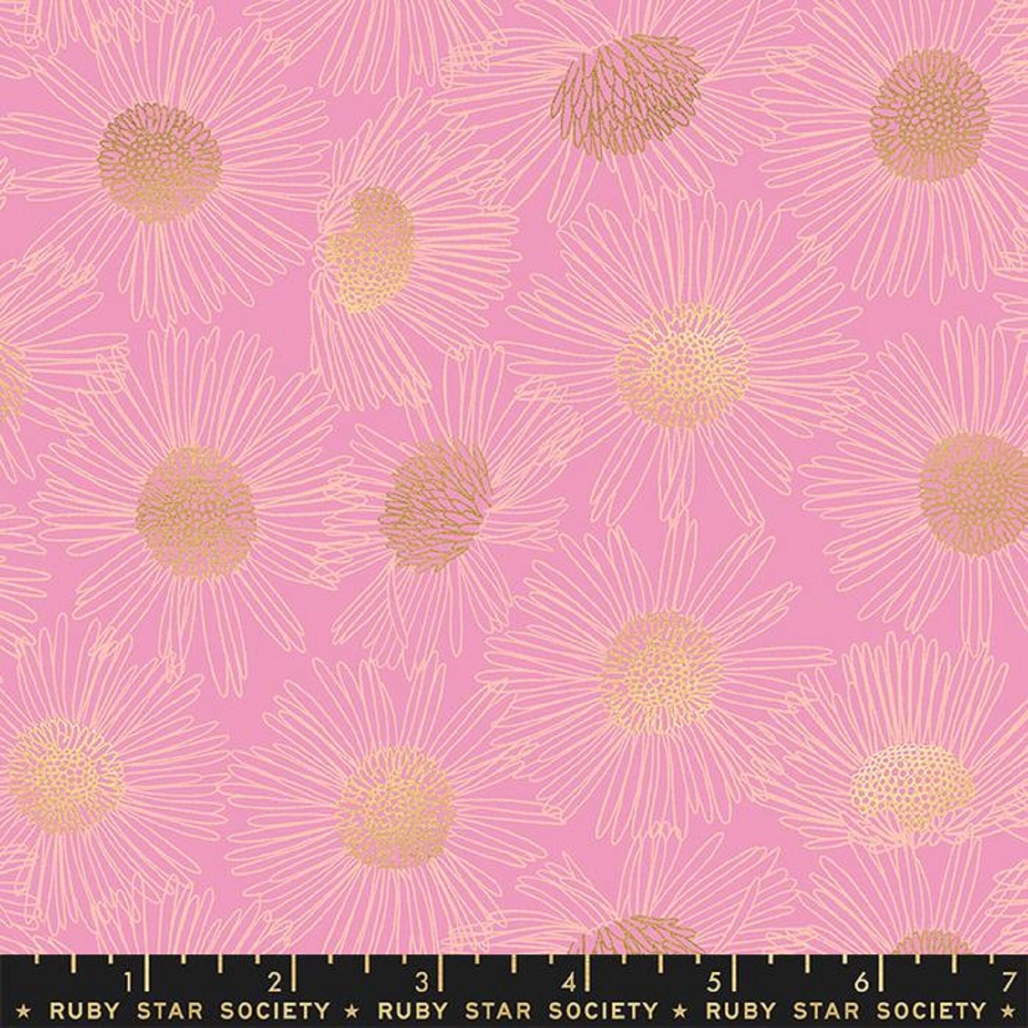 Daisy Daisy METALLIC Gold Reverie Melody Miller Ruby Star Society Fabric Moda 100% Quilters Cotton Fabric Fetish
