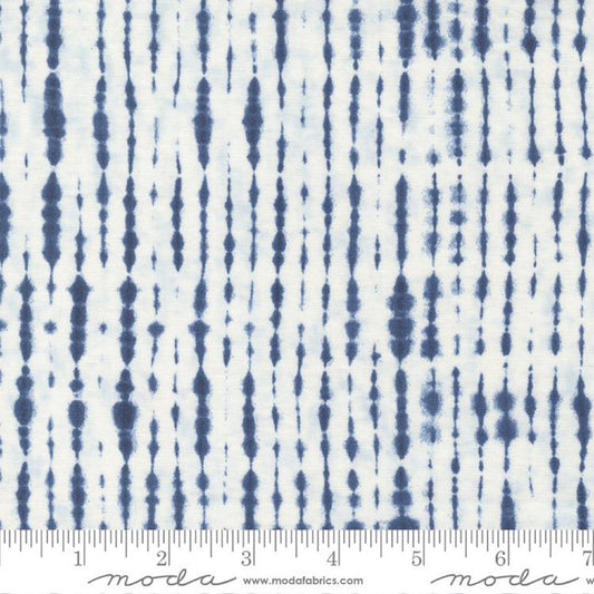 Arakawa Stripes Shibori Porcelain Sapphire Kawa Debbie Maddy Moda 100% Quilters Cotton Fabric Fetish