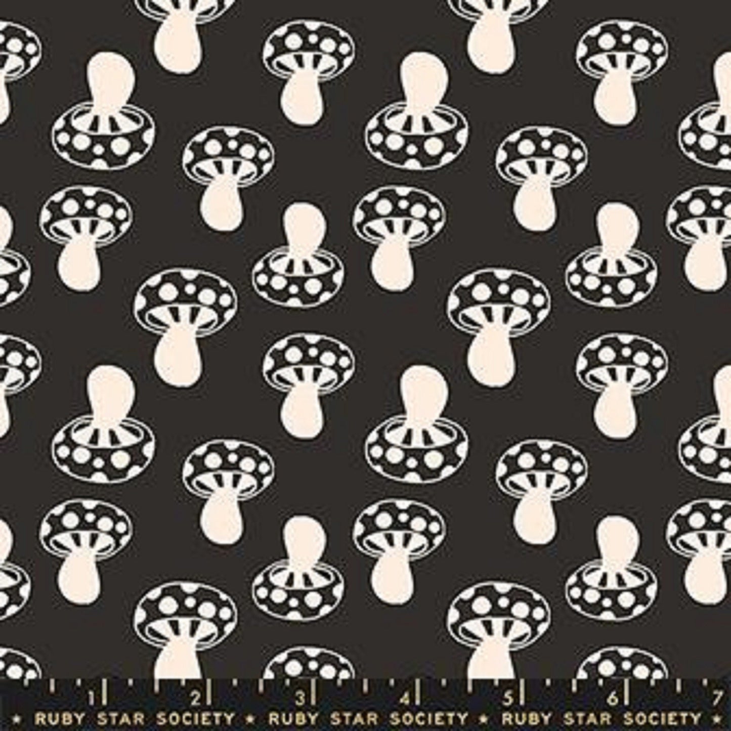 Mushrooms Soft Black Honey Alexia Abegg Ruby Star Society Fabric Moda 100% Quilters Cotton Fabric Fetish
