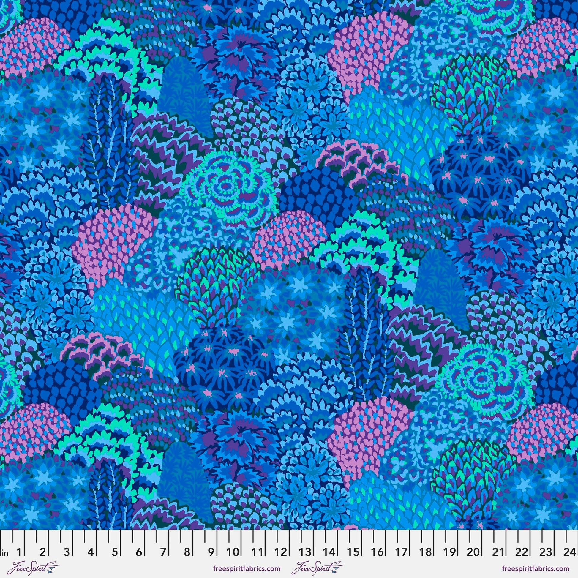 Large Oriental Trees Blue 85 and Fabulous Kaffe Fassett Freespirit Fabrics 100% Quilters Cotton Fabric Fetish