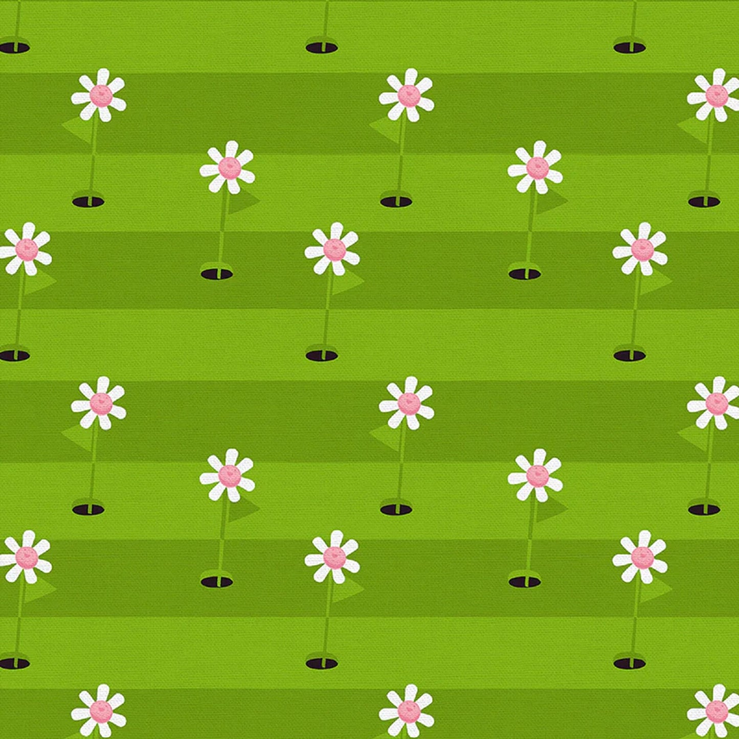 Hole in One Green Le Mini Golf Lysa Flower Paintbrush Studio Fabric 100% Quilters Cotton Fabric Fetish
