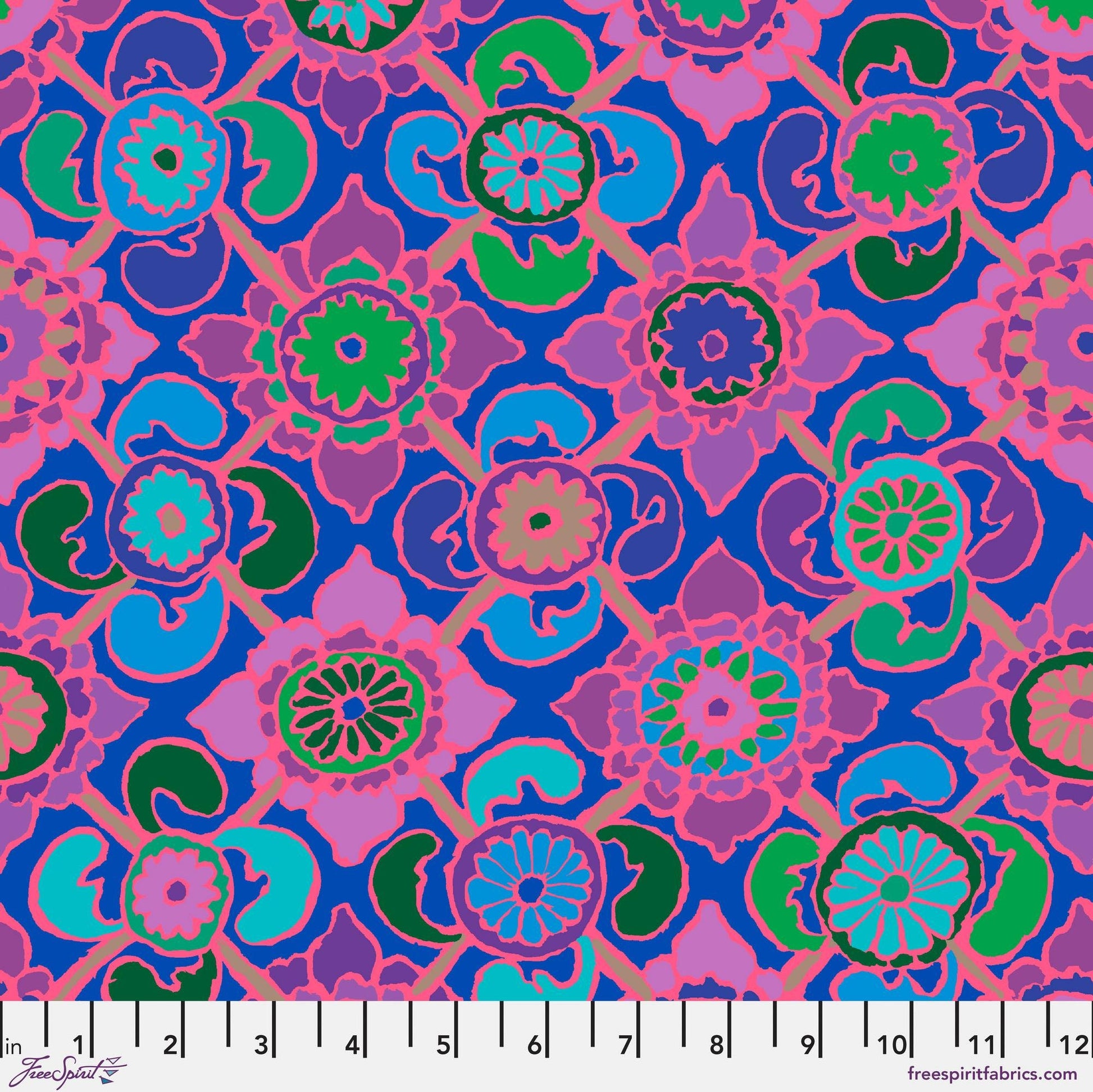 Tudor Blue Kaffe Fassett Collective February 2023 100% Quilters Cotton Fabric Fetish