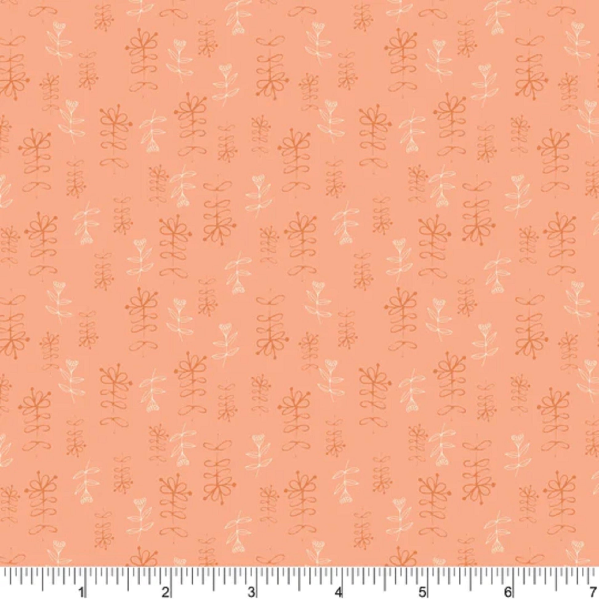 New Coral Growth Spring Promises Amicreative Phoebe Fabrics 100% Quilters Cotton Fabric Fetish