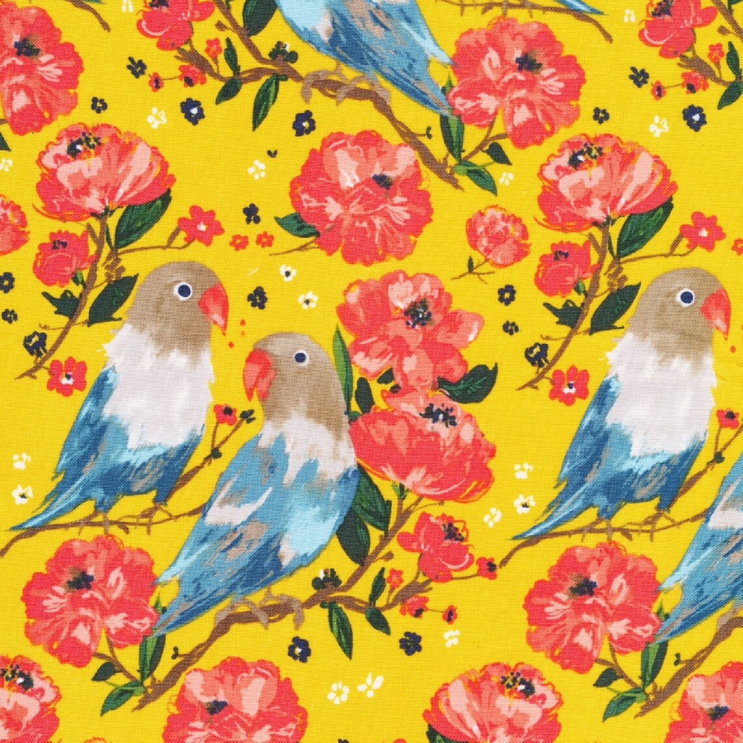 Love Birds Sweet Beauties Alison Janssen Matte finish Extra Wide GOT Organic & BPA free LAMINATED fabric Fabric Fetish