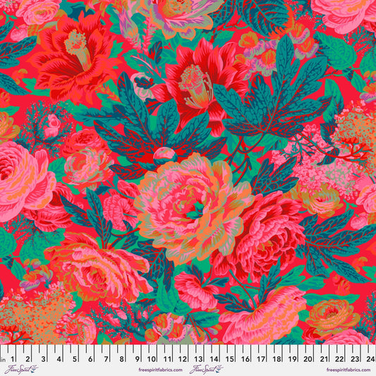 Floral Burst Red Phillip Jacobs Kaffe Fassett Collective February 2023 100% Quilters Cotton Fabric Fetish